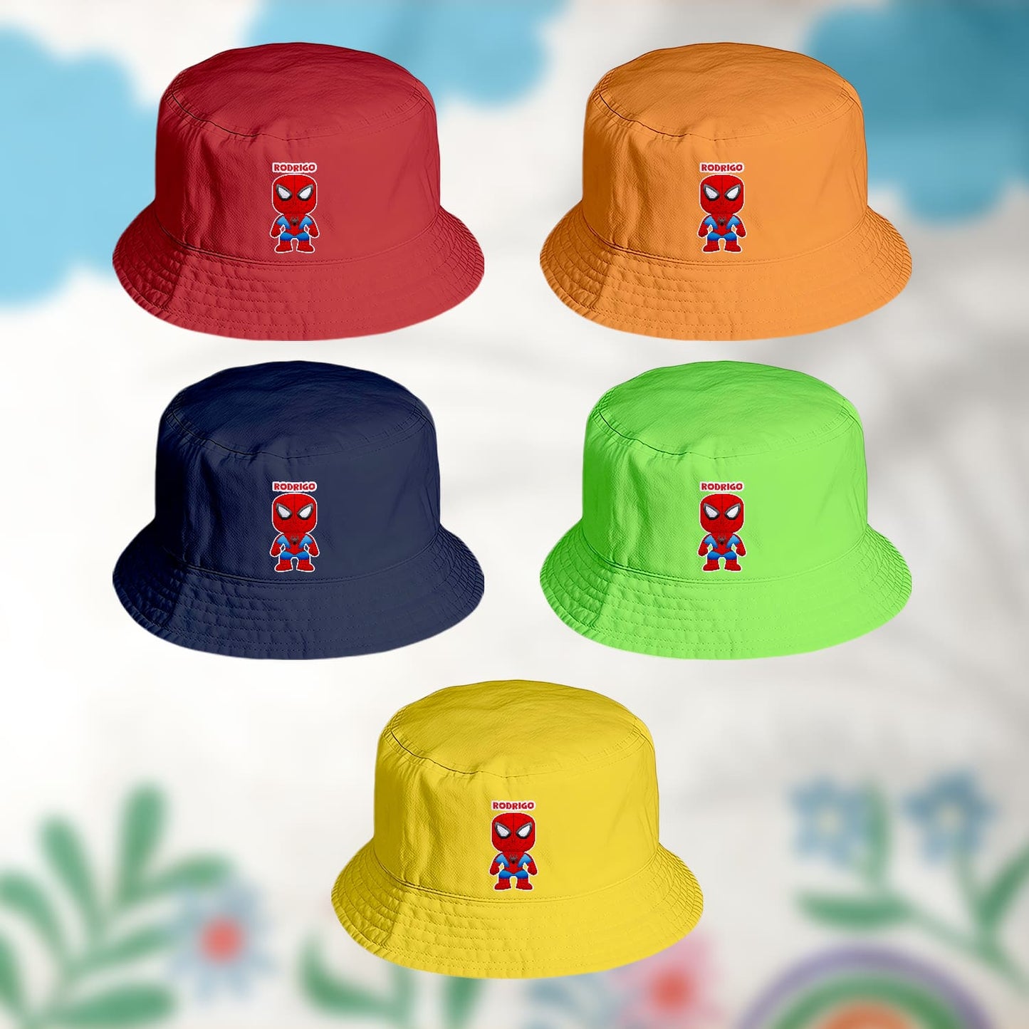 panamá personalizado com nome tema super-herói aranha