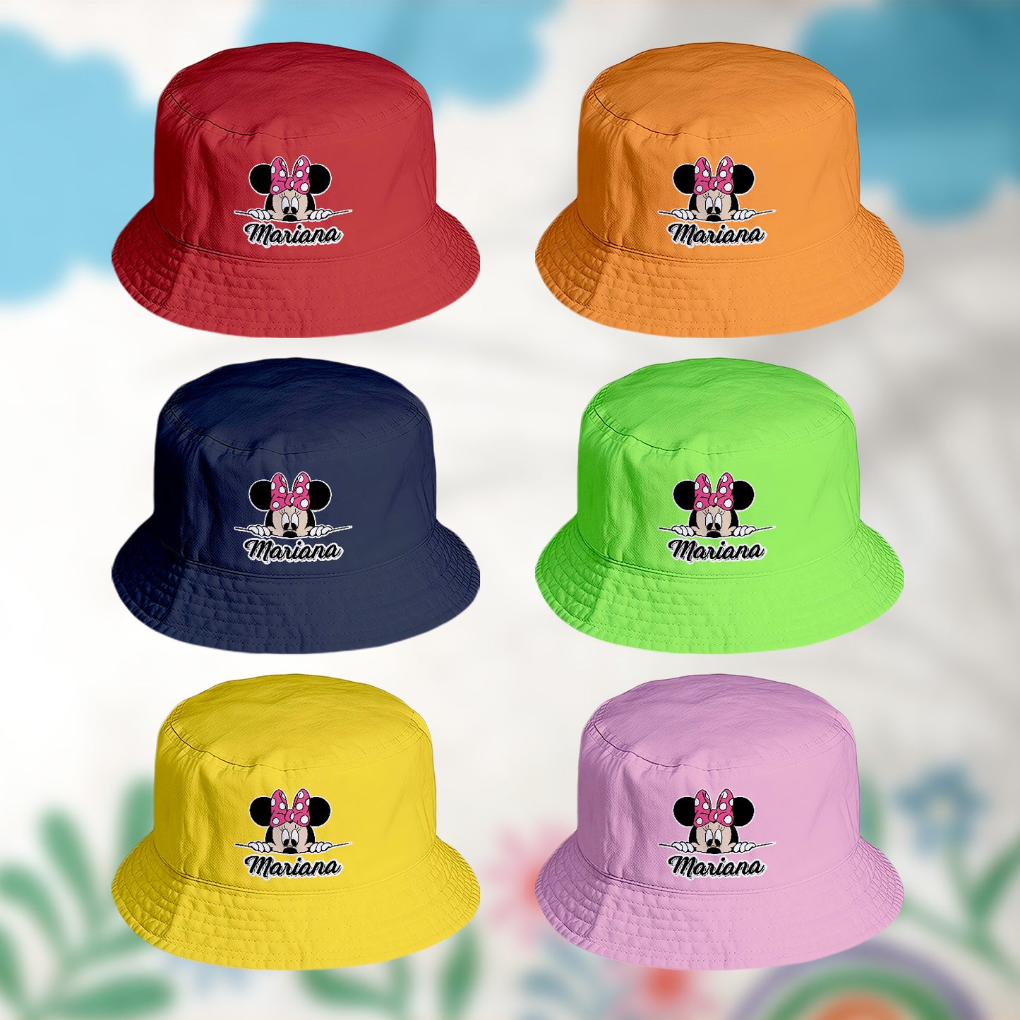 panamá personalizado com nome tema minnie
