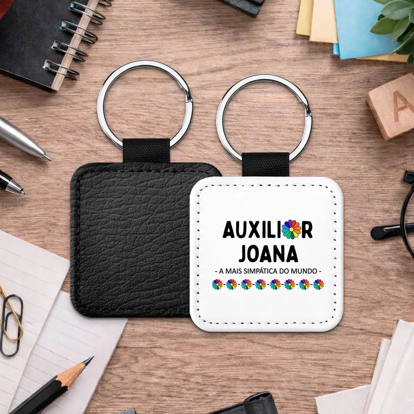 porta-chaves auxiliar personalizado com nome e frase