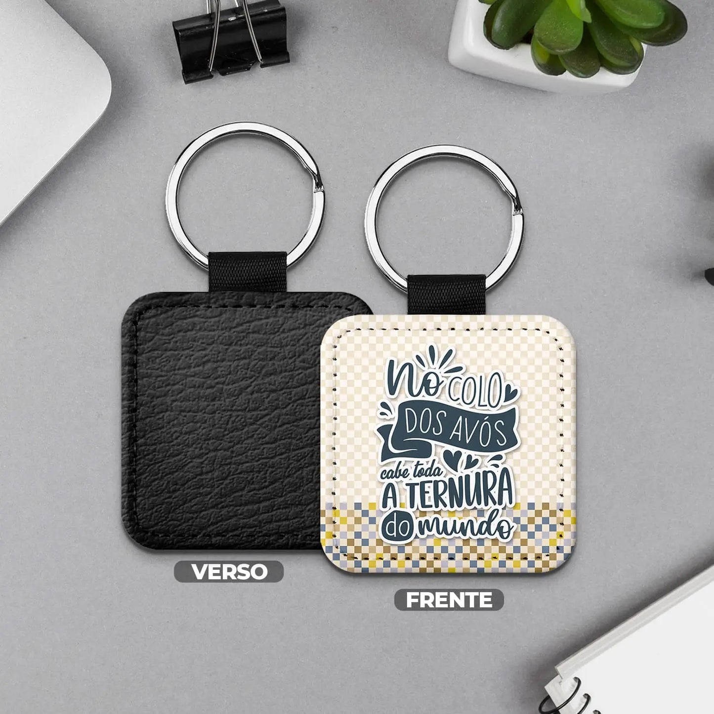 porta-chaves personalizado para avós com mensagem especial