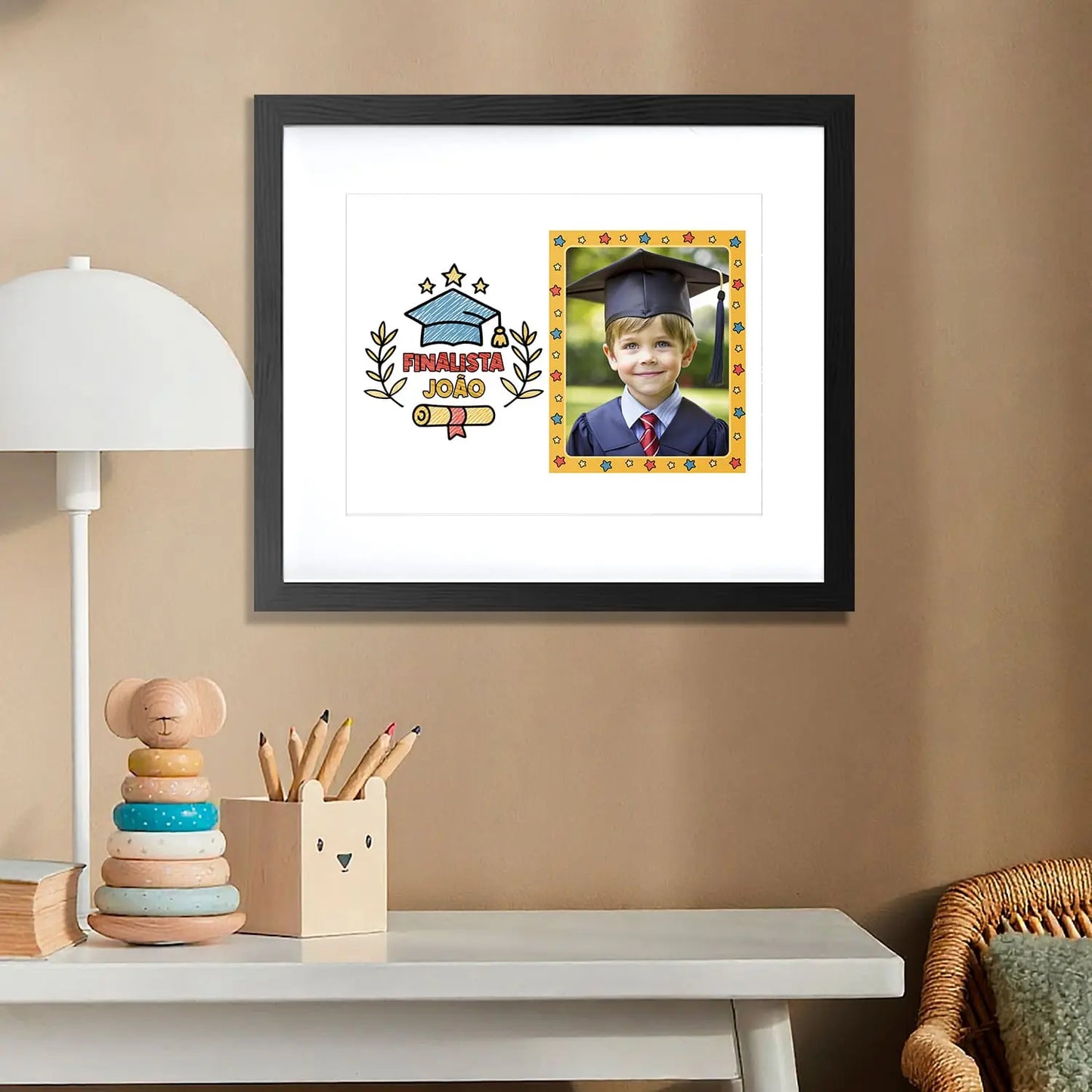 quadro finalista personalizado com fotografia e nome