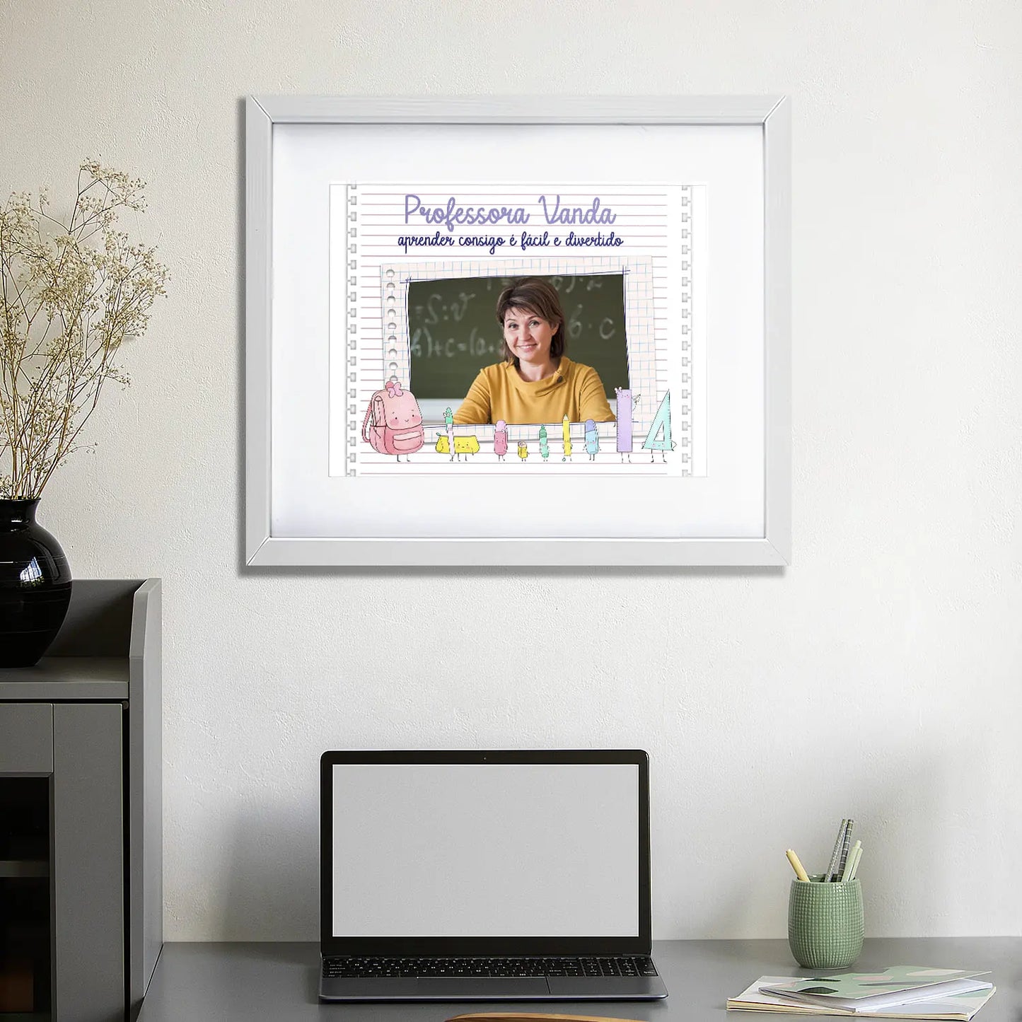 quadro professora personalizado com fotografia e nome