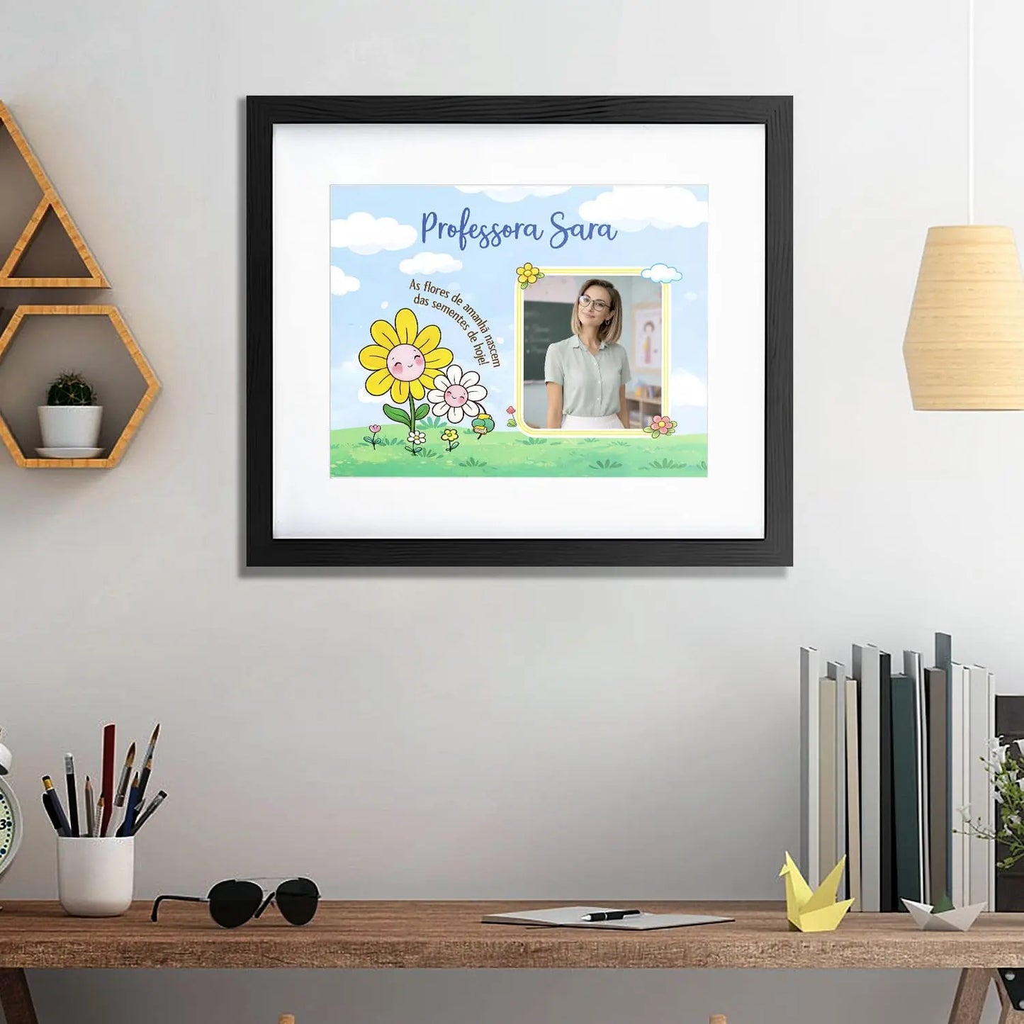 quadro professora personalizado com fotografia e nome
