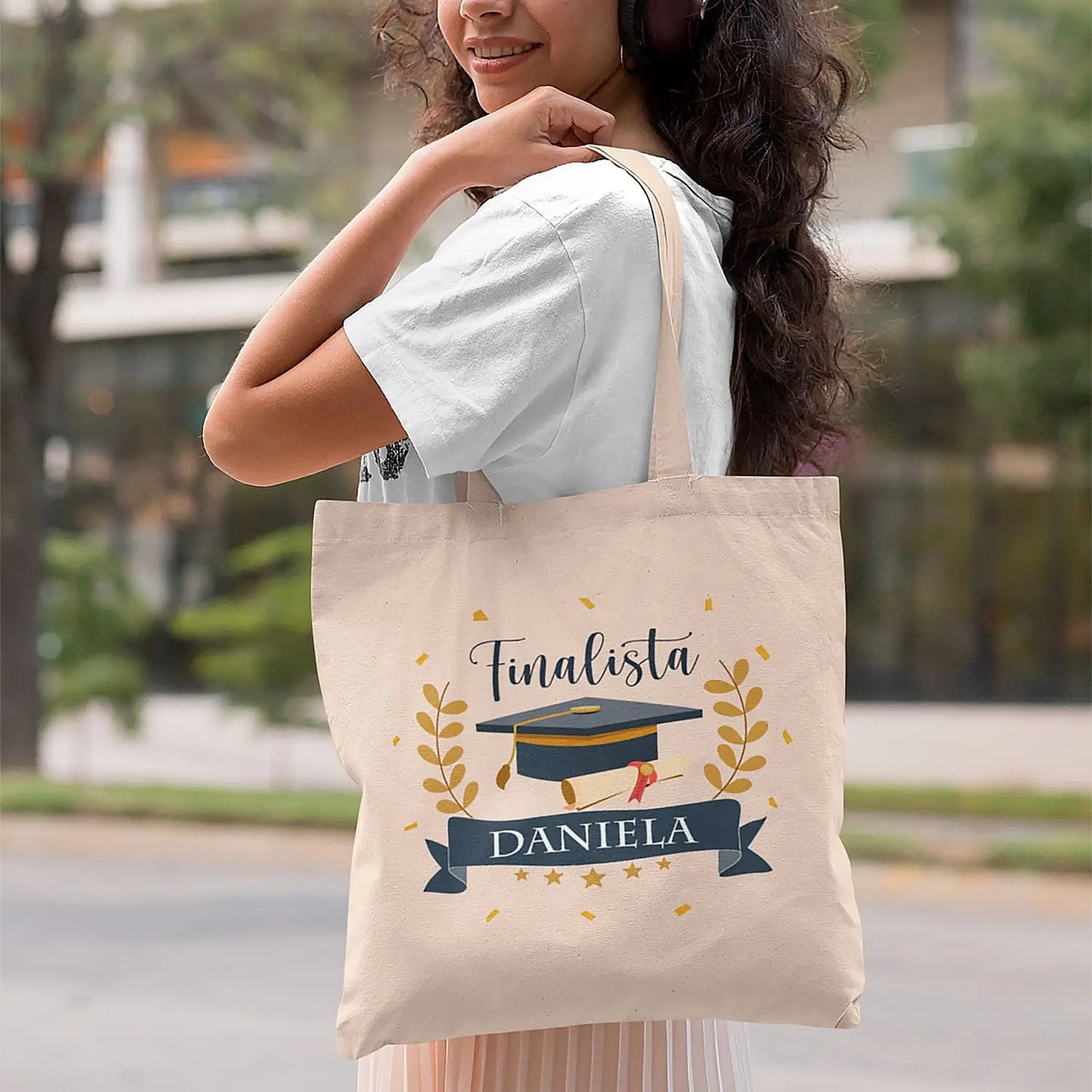 saco de pano personalizado para finalista com nome