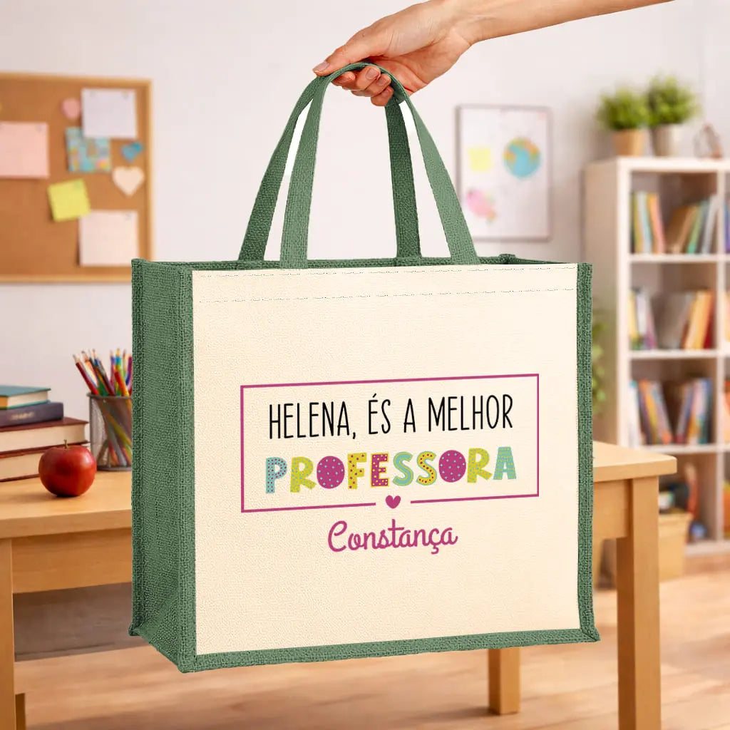 saco professora personalizado com nome