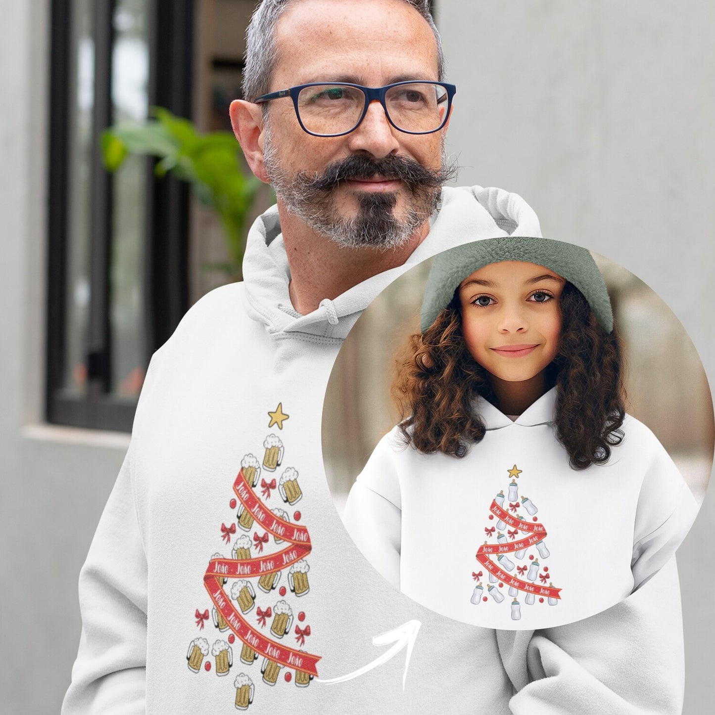 Sweatshirts de Natal "Árvore de cerveja - Árvore de biberões"