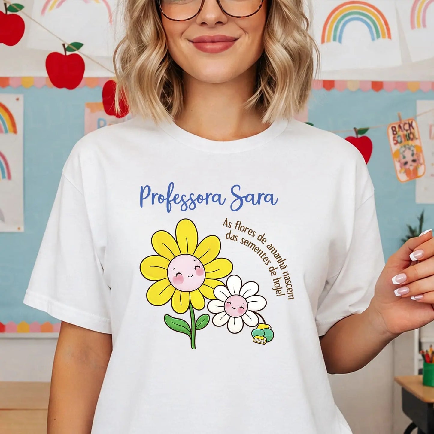 t shirt professora personalizada com nome