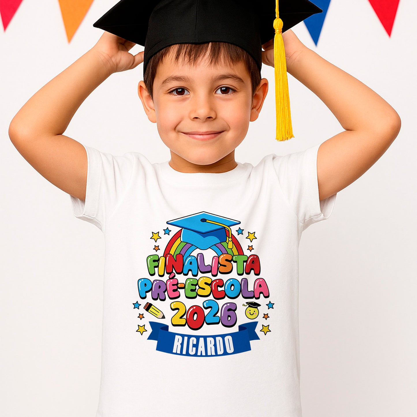 t-shirt finalista personalizada com nome e ano