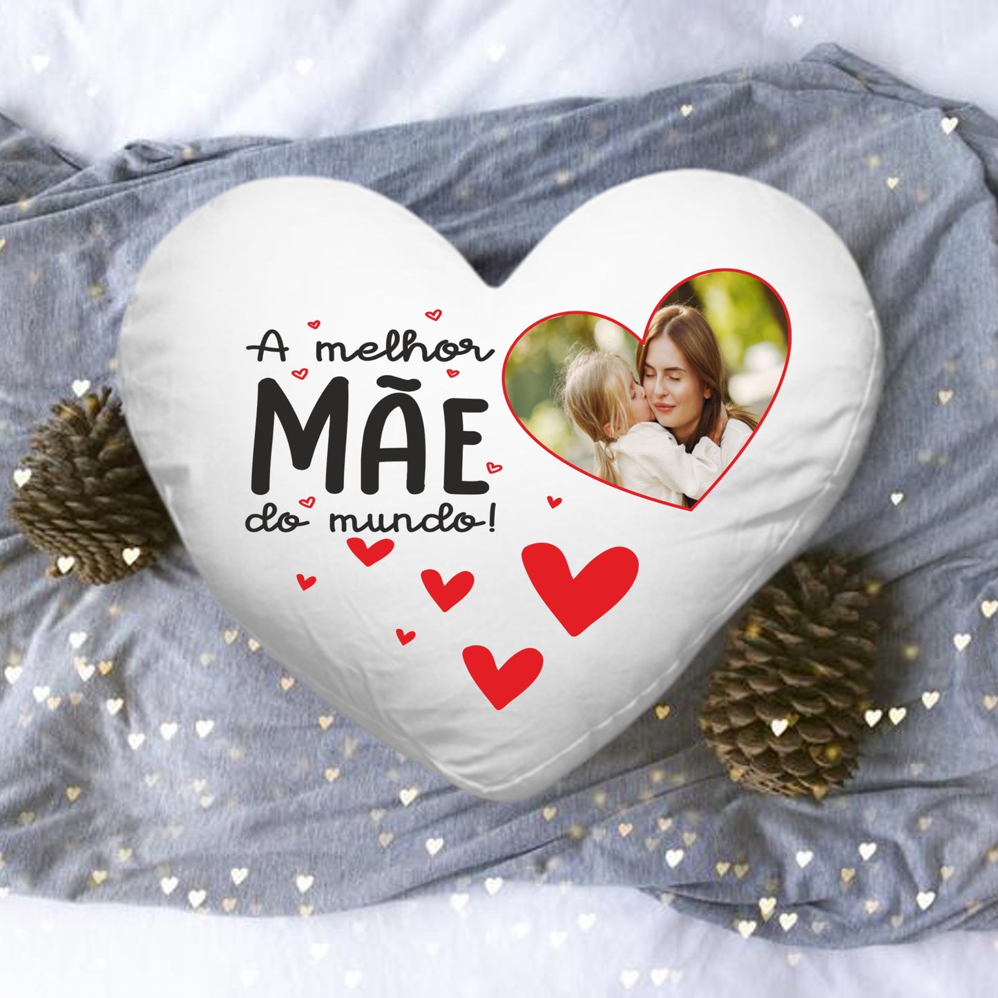 Almofada coração "A melhor mãe do mundo"