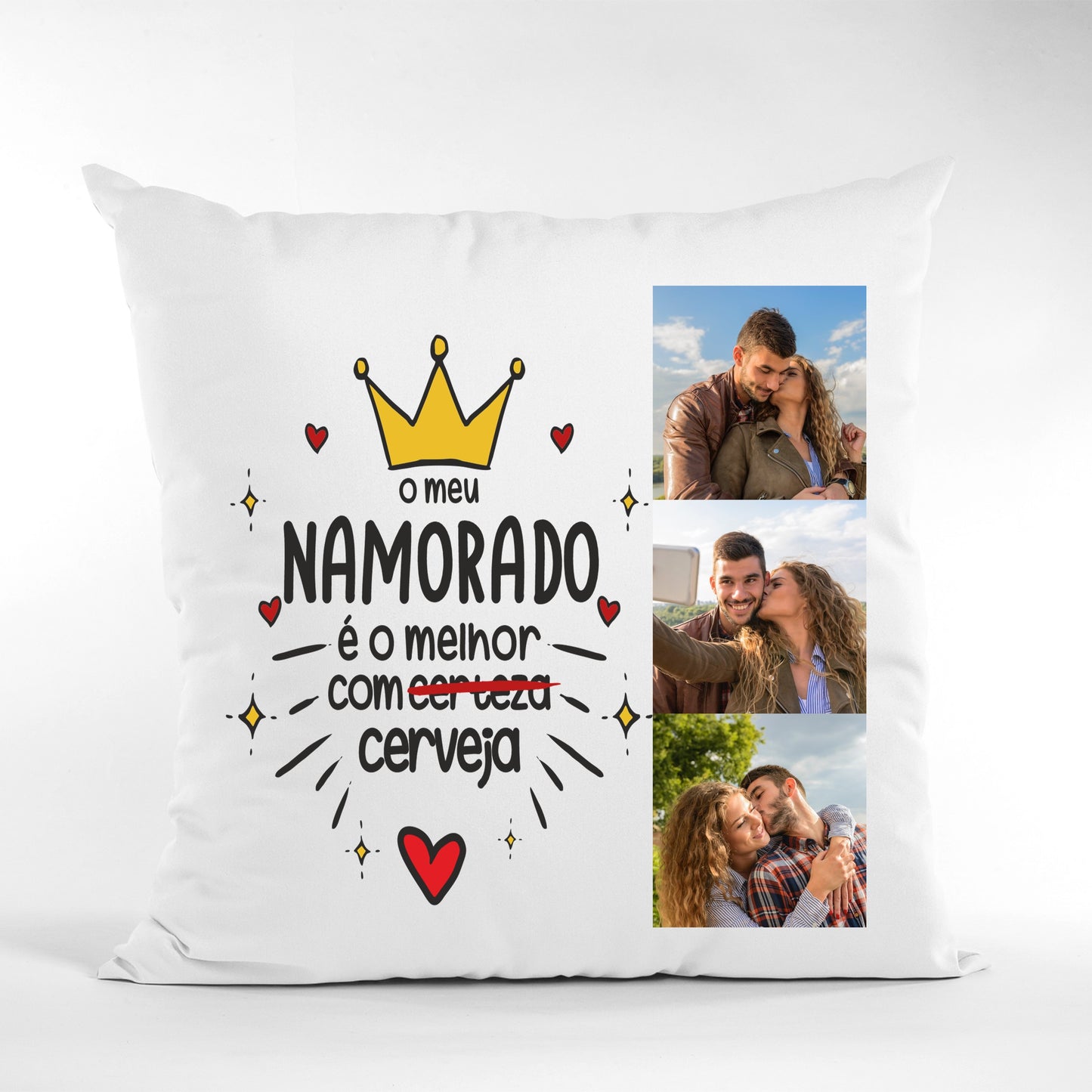 Almofada "O meu Namorado é o melhor com Cerveja"