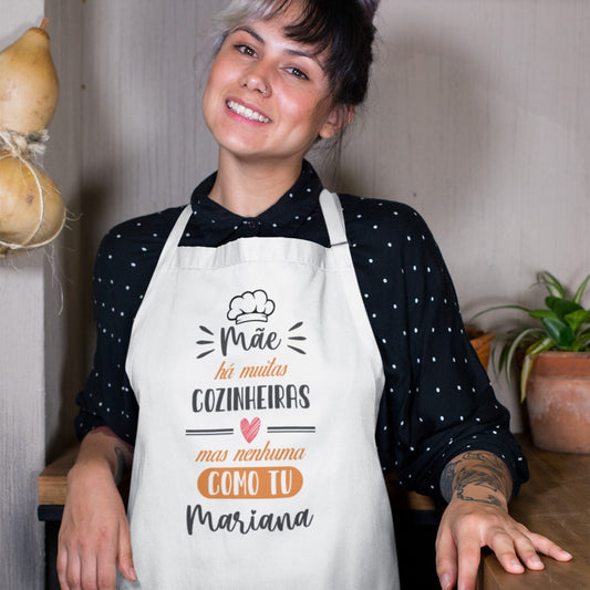 Avental e/ou Luva+Pega "Mãe há muitas cozinheiras mas nenhuma como tu"