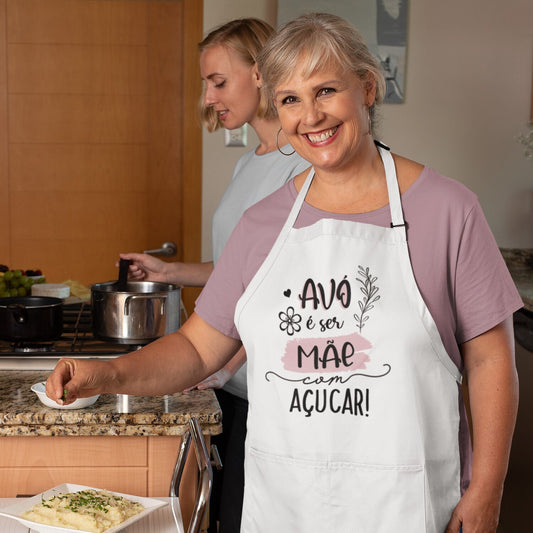 Avental e/ou Luva+Pega "Avó é ser Mãe com Açúcar"
