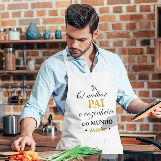 Avental "O melhor pai e cozinheiro do mundo inteiro"