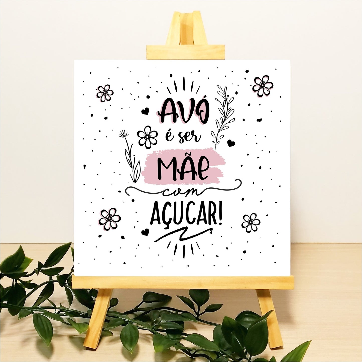 Azulejo "Avó é ser Mãe com Açúcar"