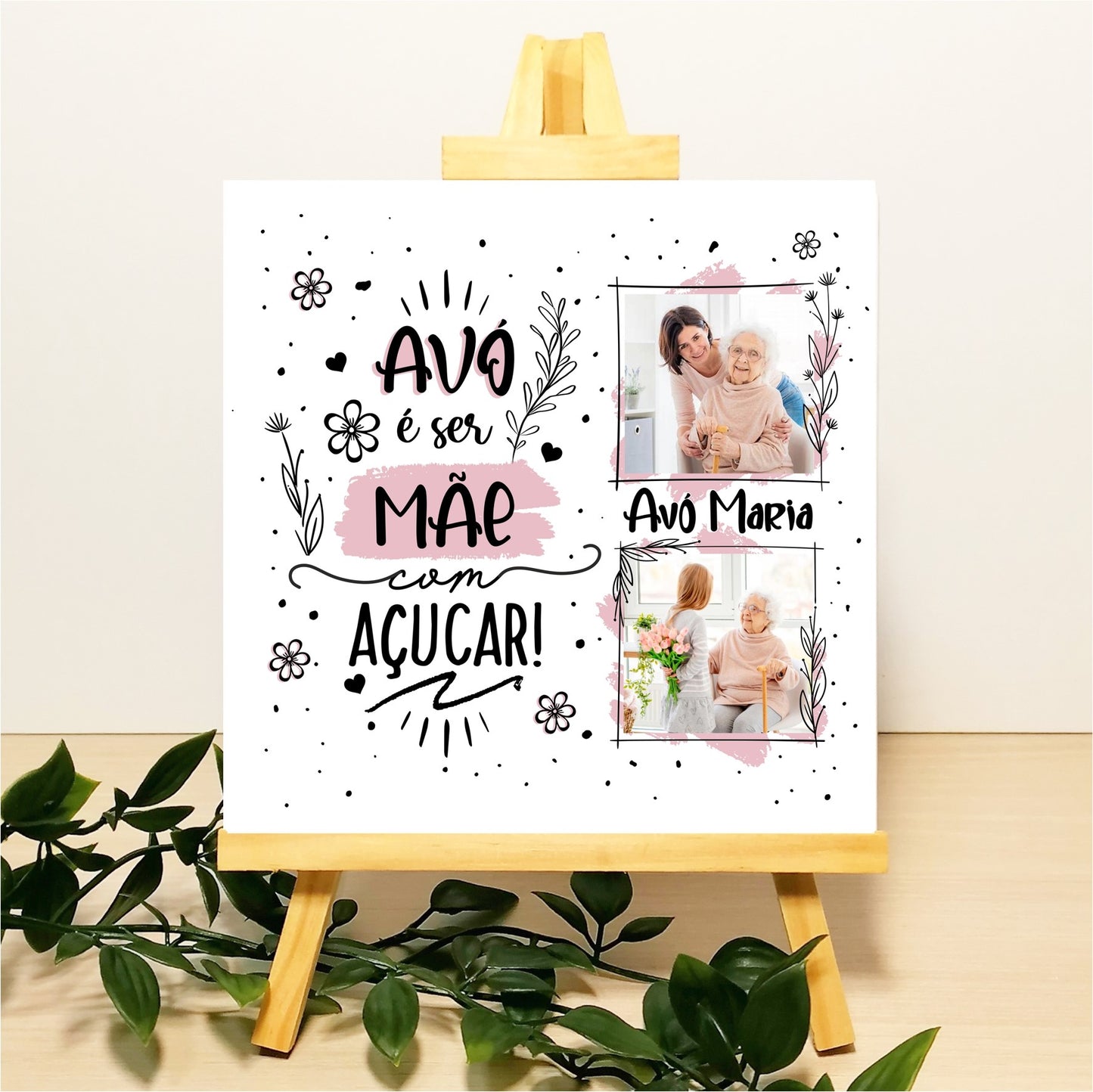 Azulejo "Avó é ser Mãe com Açúcar"