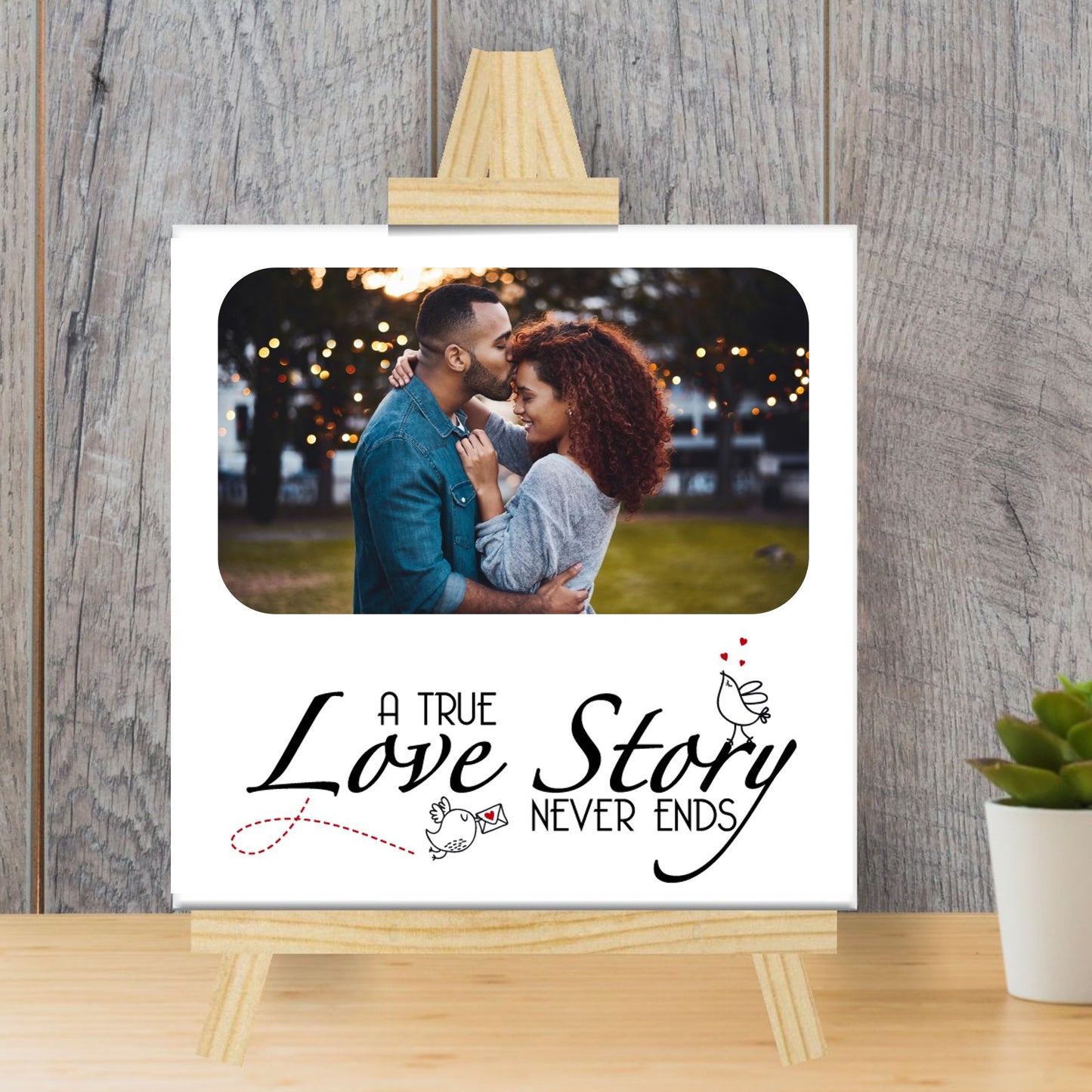 Azulejo "A true love story never ends"