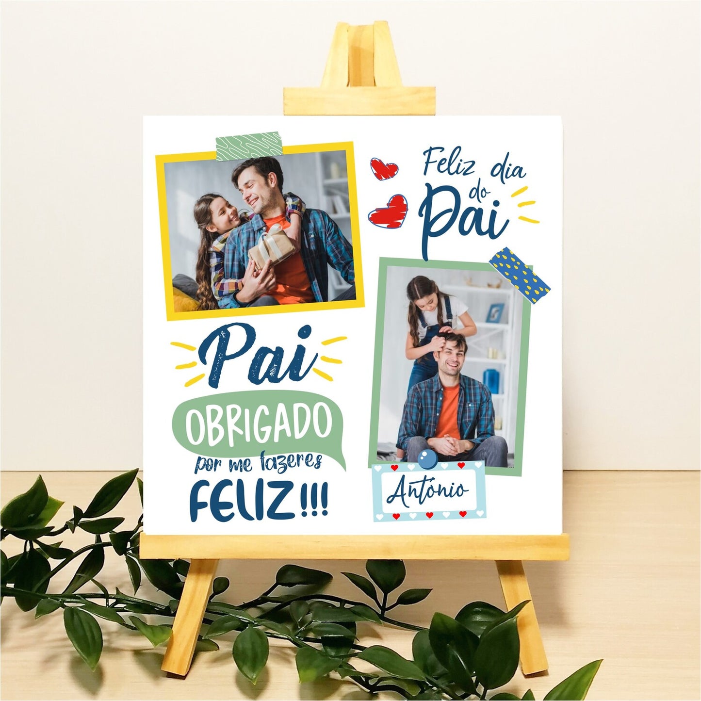 Azulejo "Obrigado - Feliz dia do pai"
