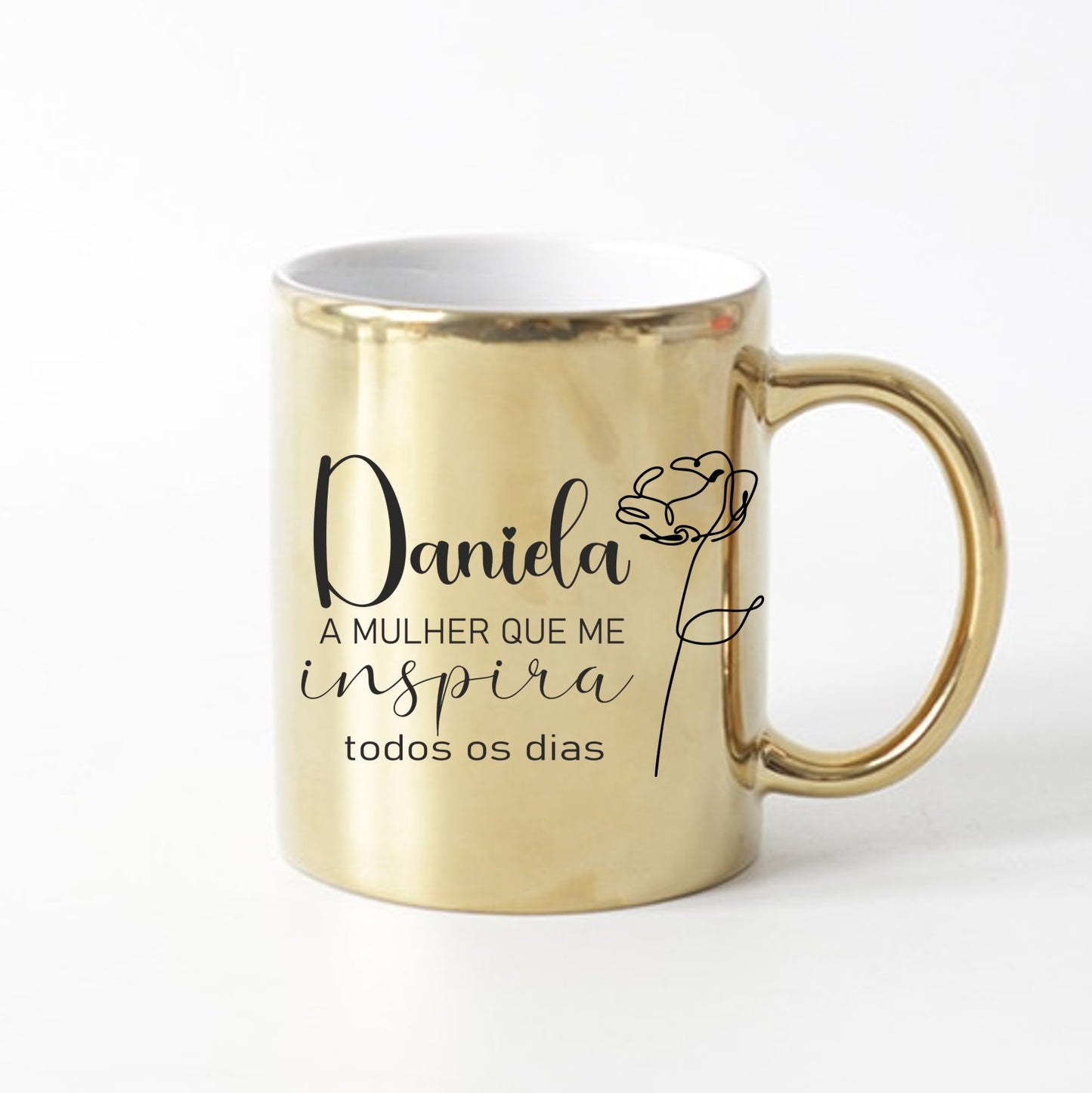 Caneca cromada "Mulher que me inspira"