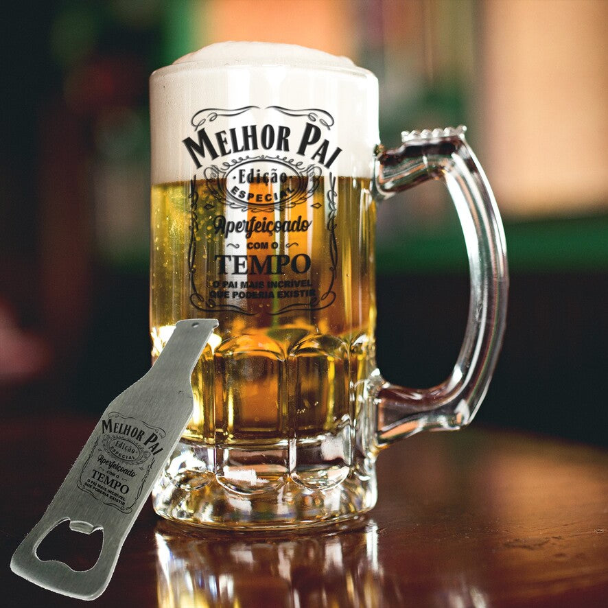 Caneca para Cerveja e/ou Abre-garrafas "Edição Especial - Pai"