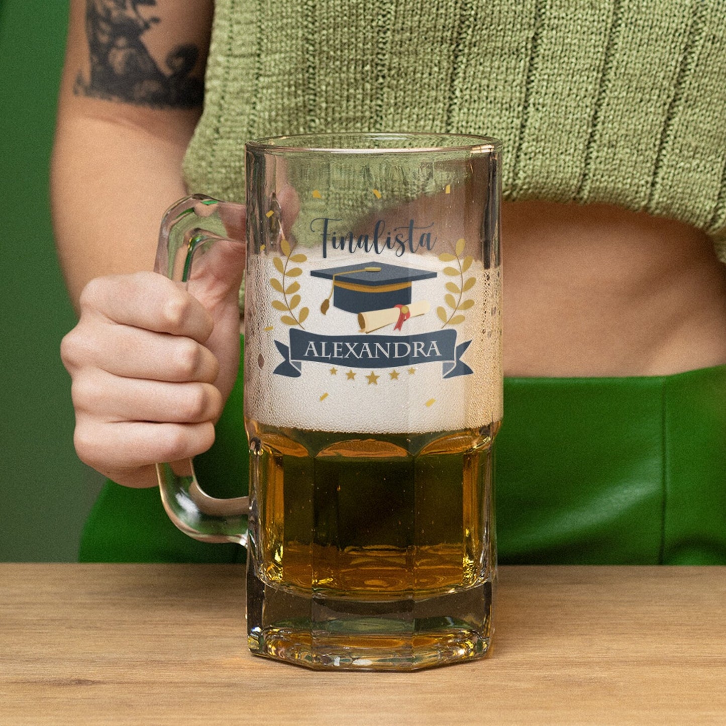Caneca para Cerveja e/ou Abre-garrafas "Congratulations"