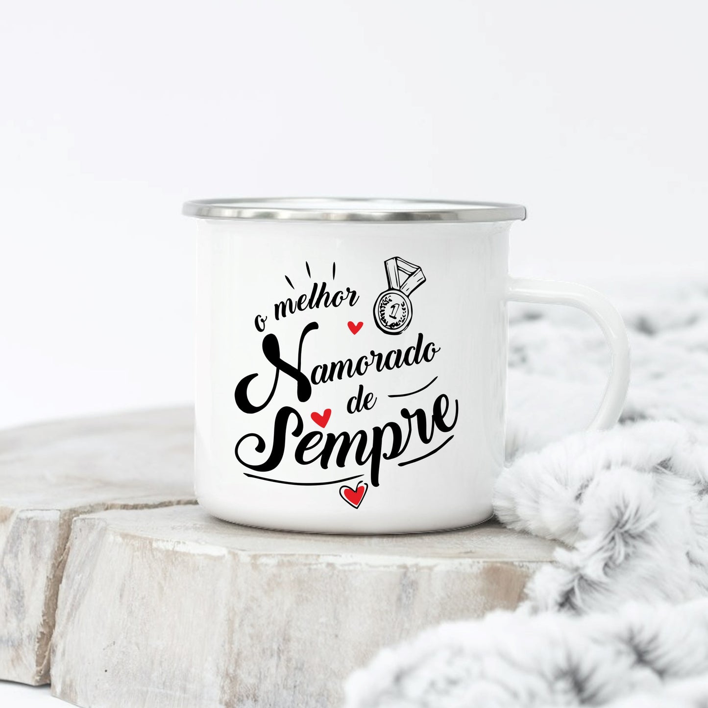 Caneca de Esmalte "O(a) melhor namorado(a) de sempre"