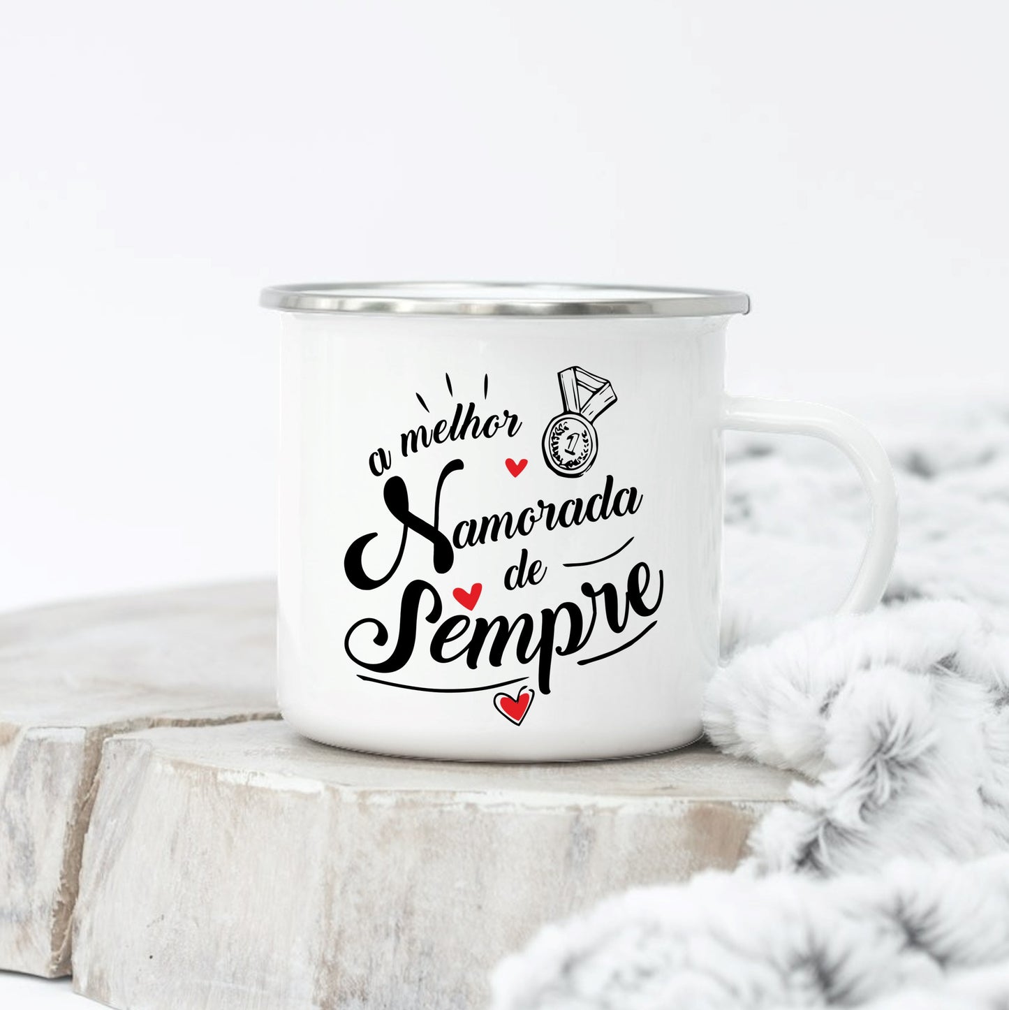 Caneca de Esmalte "O(a) melhor namorado(a) de sempre"