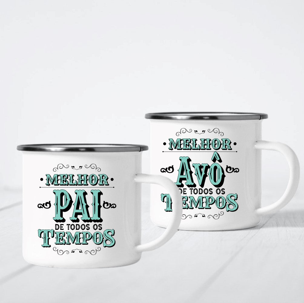 Caneca de esmalte "Melhor de todos os tempos"