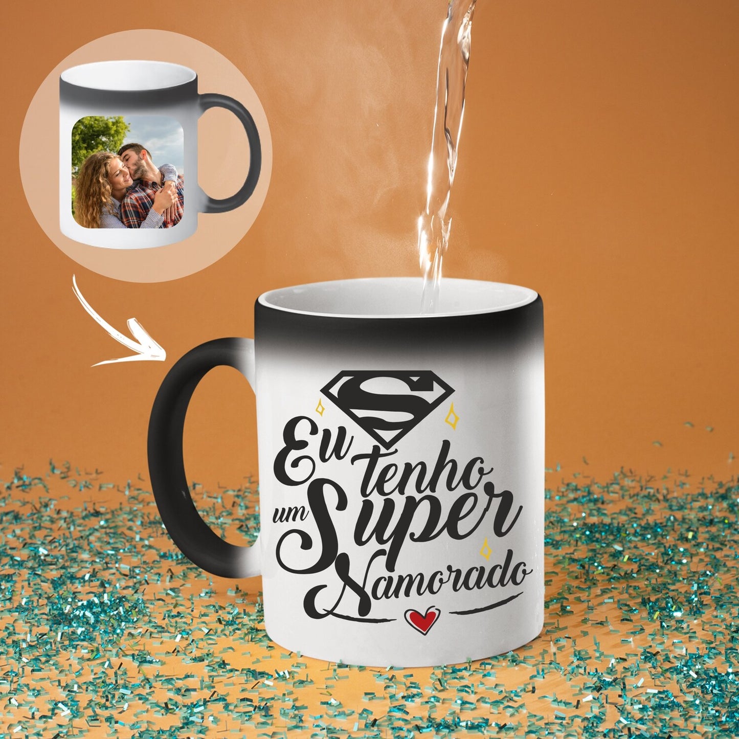 Caneca Mágica "Eu tenho um(a) super Namorado(a)"
