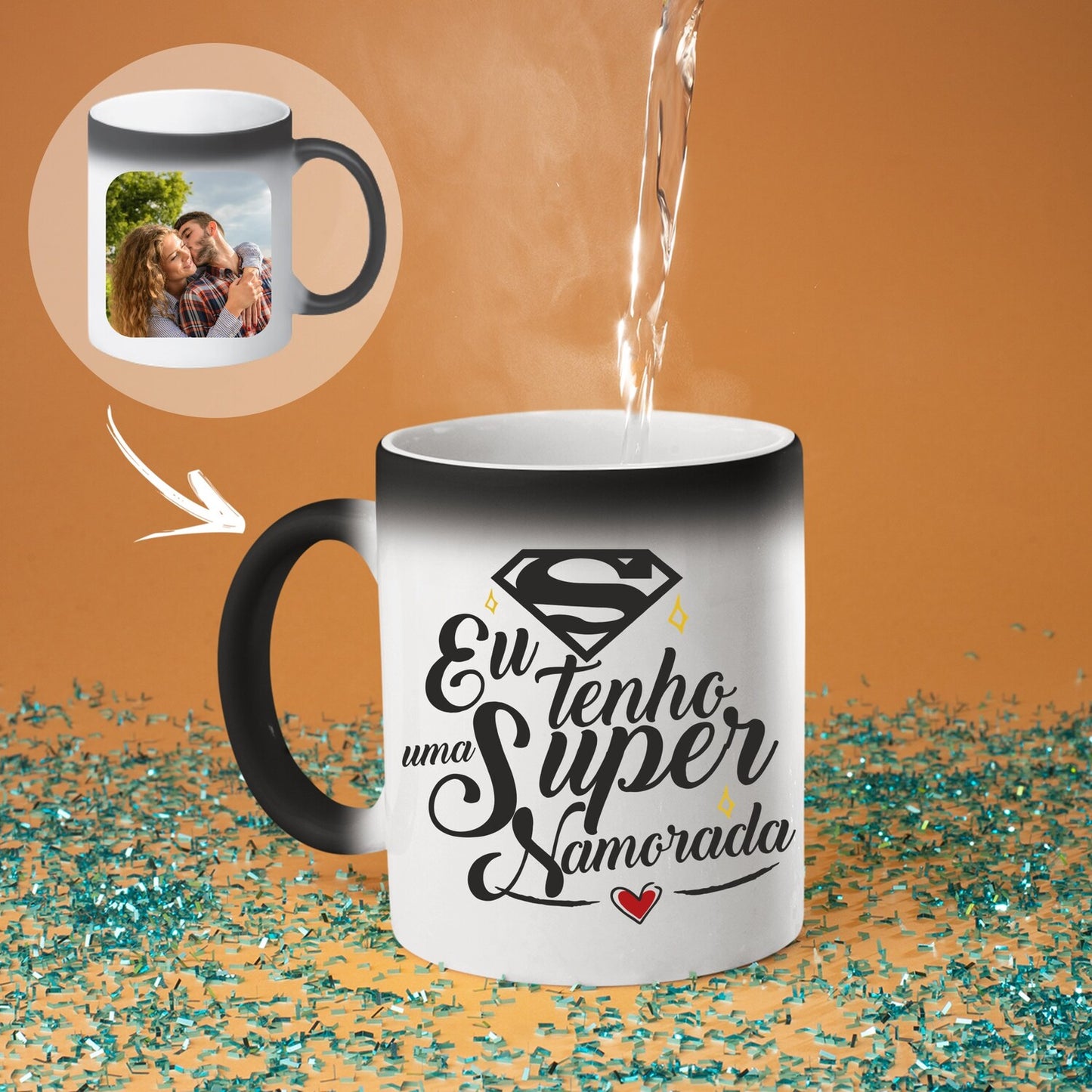Caneca Mágica "Eu tenho um(a) super Namorado(a)"