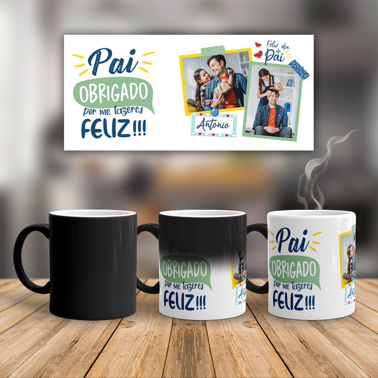 Caneca Mágica "Obrigado - Feliz dia do pai"