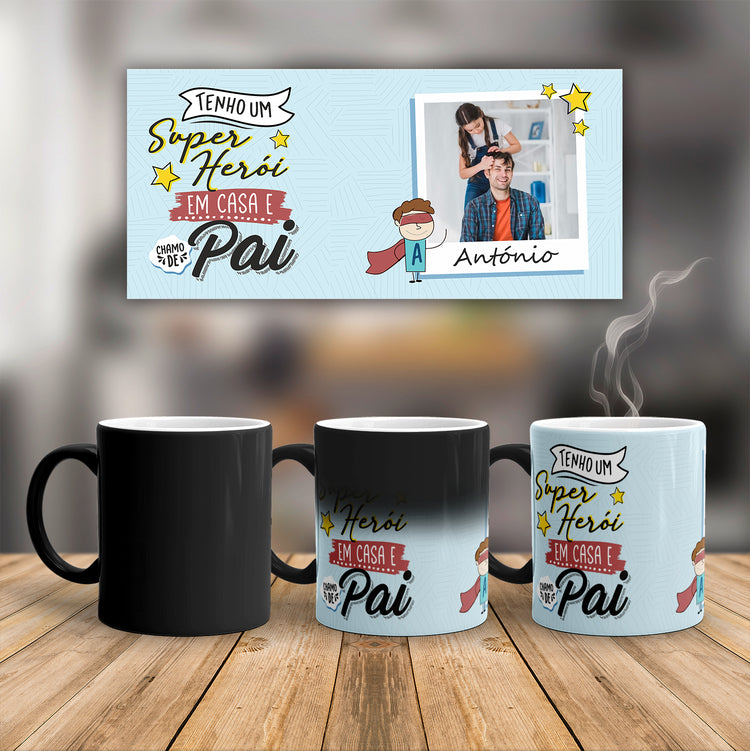Caneca Mágica "Super Herói em Casa"