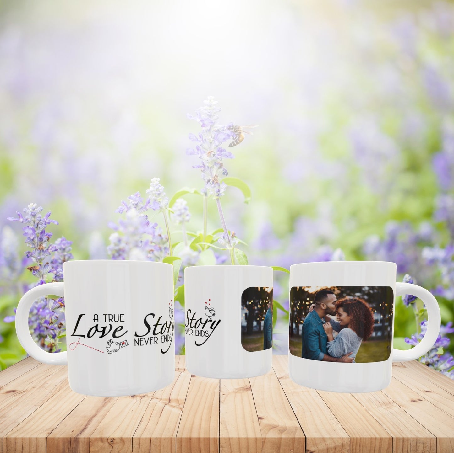 Caneca "A true love story never ends"
