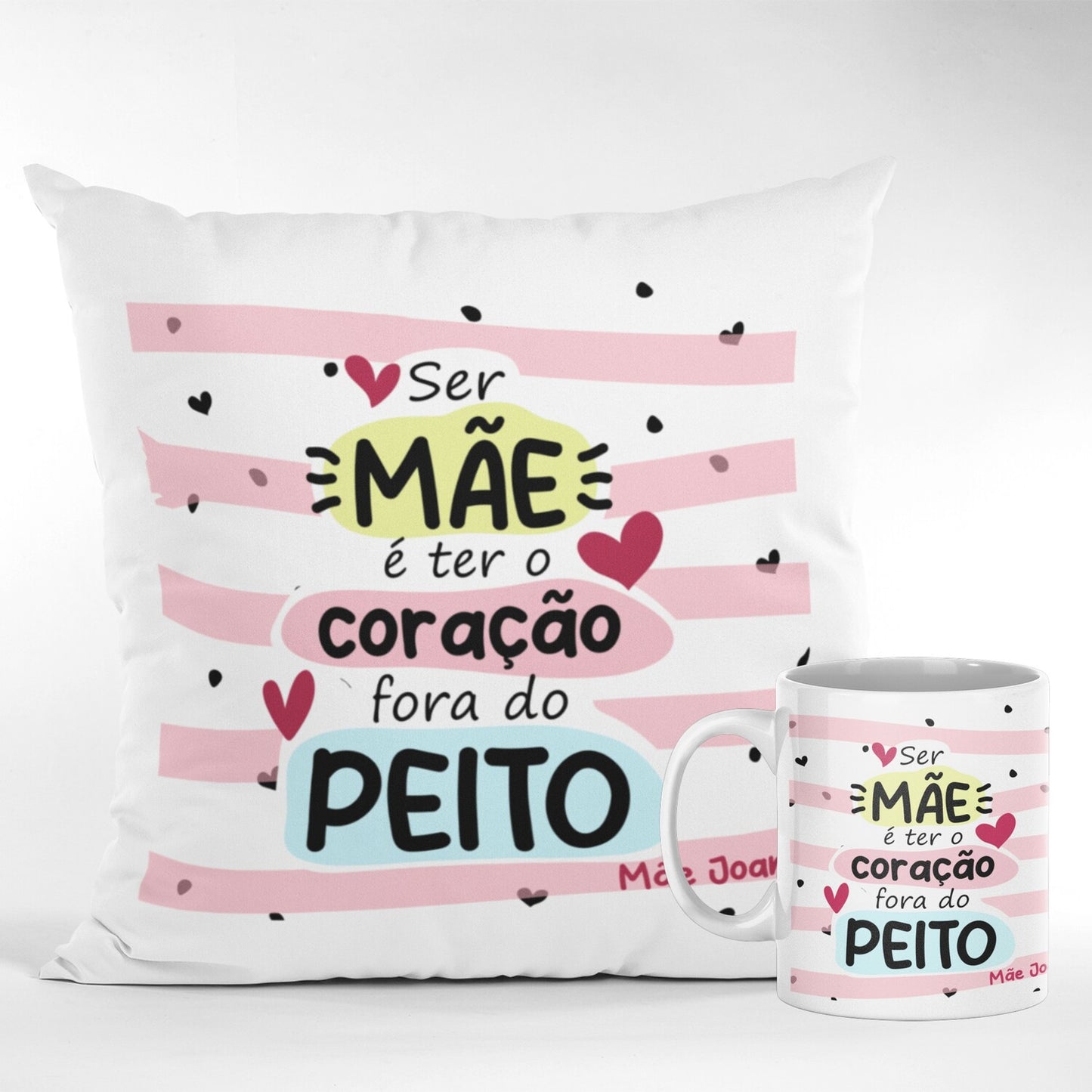 Almofada e/ou Caneca "Coração fora do peito"