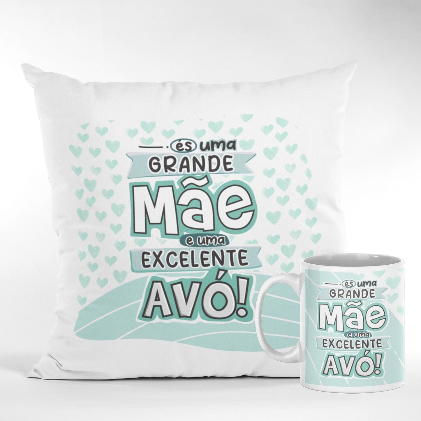 Almofada e/ou Caneca "Grande Mãe/Pai - Excelente Avó/Avô"