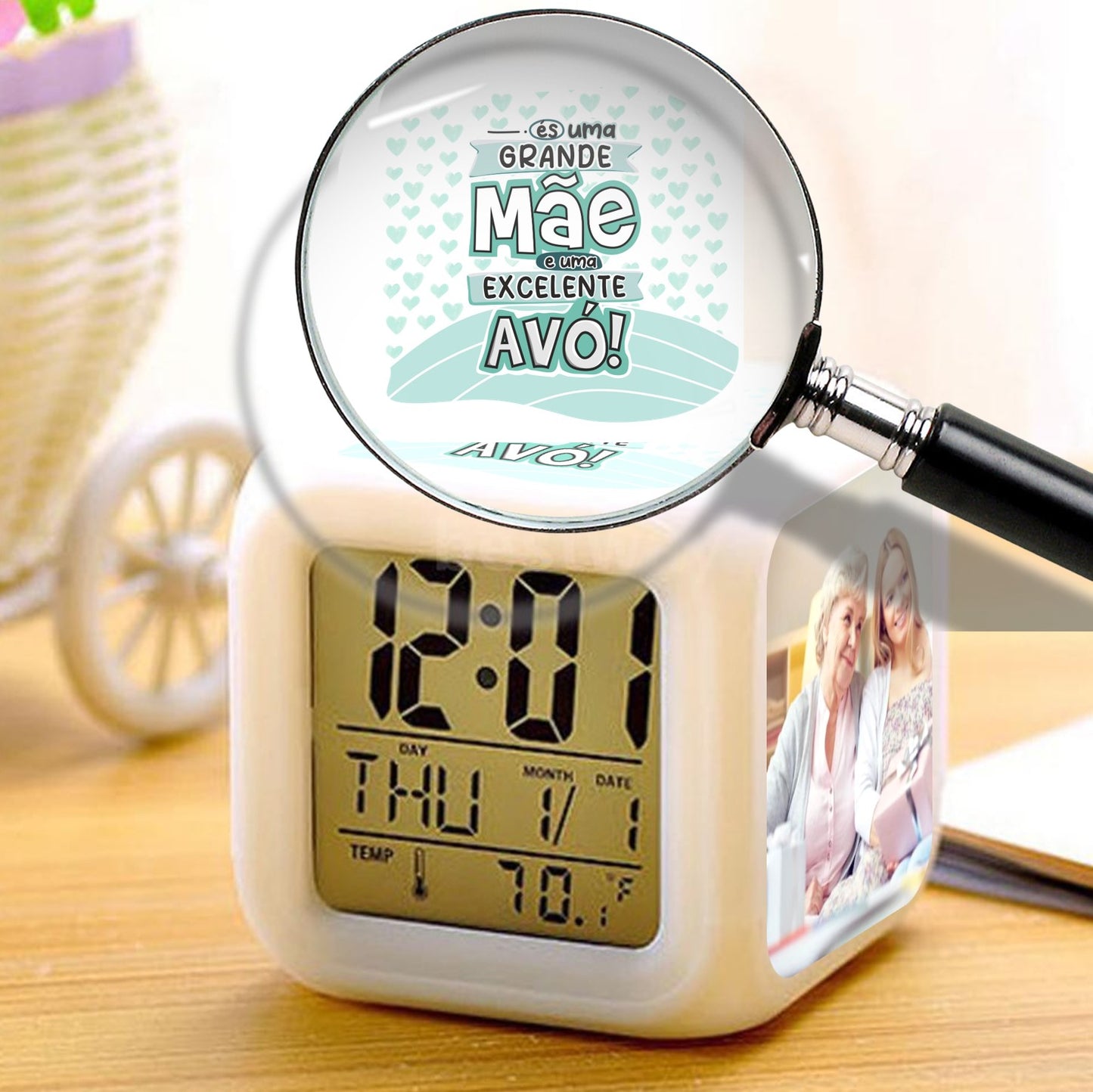 Despertador "Grande Pai/Mãe - Excelente Avô/Avó"