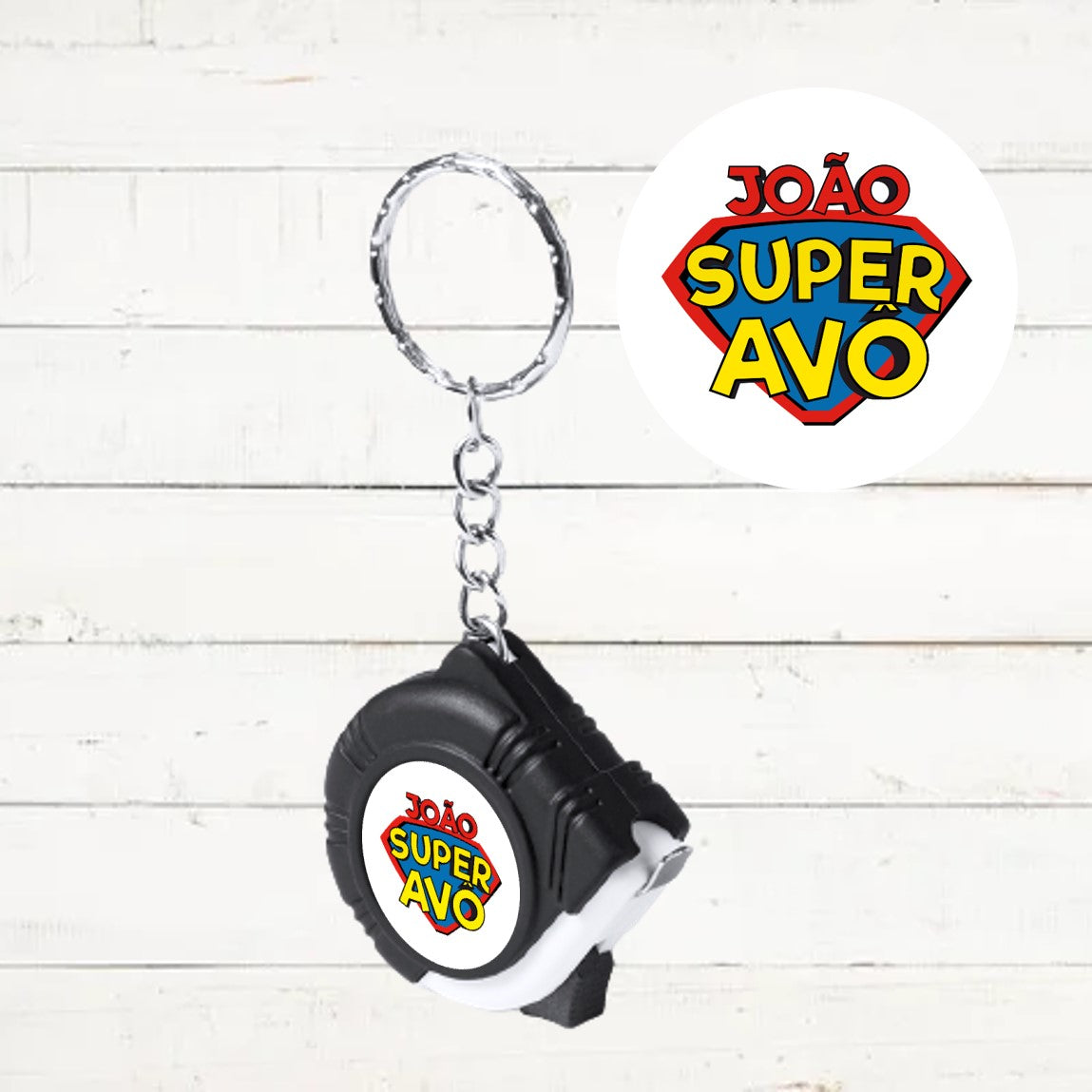 Porta-chaves fita métrica "Super Avô"