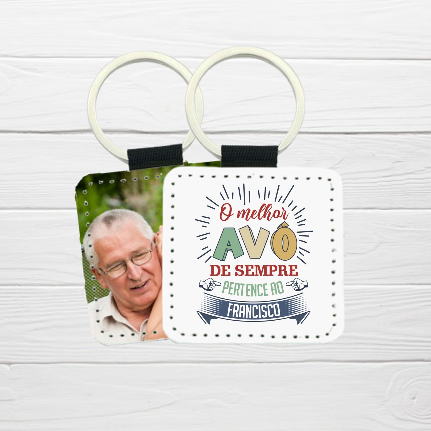 Porta-chaves quadrado "O melhor avô de sempre"