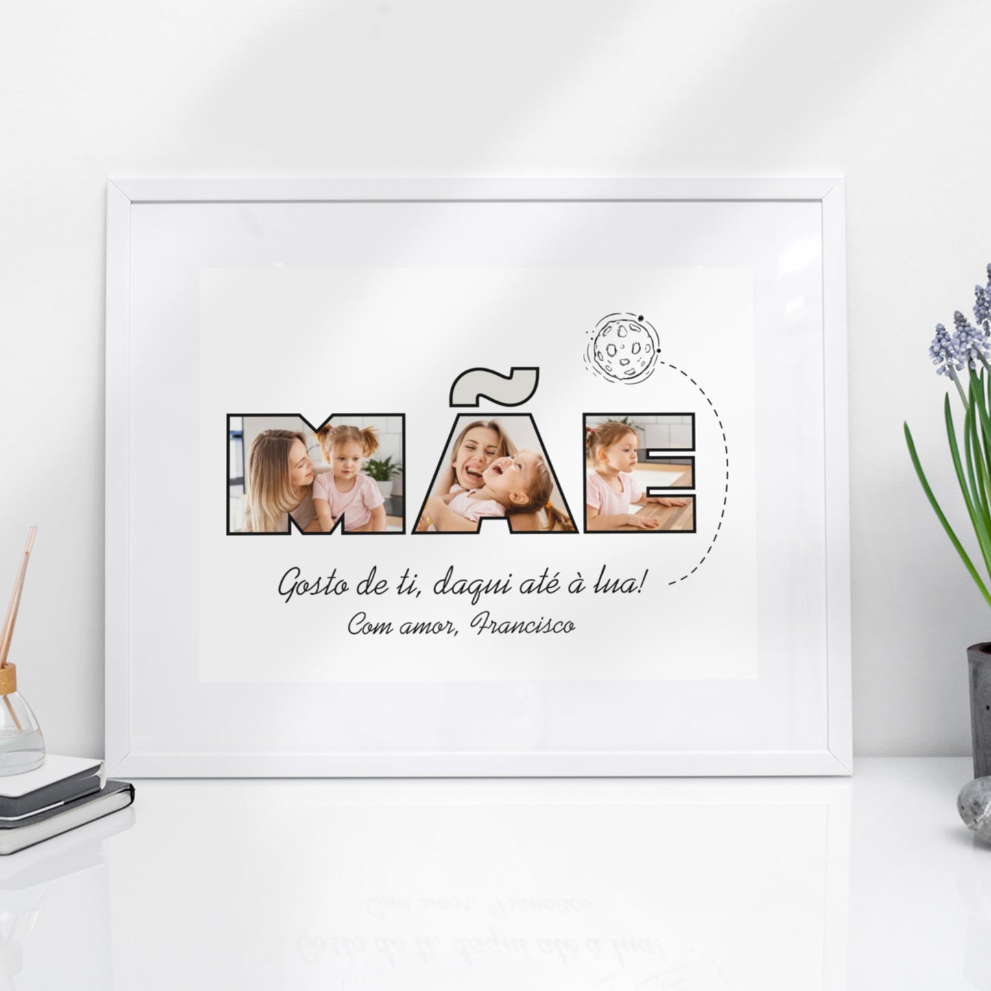 Quadro "Gosto de ti daqui até à lua"