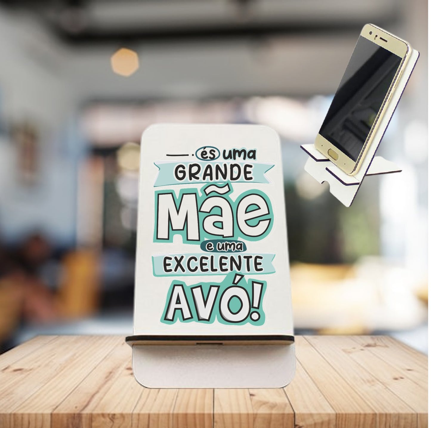 Suporte de telemóvel "Grande Pai/Mãe - Excelente Avô/Avó"
