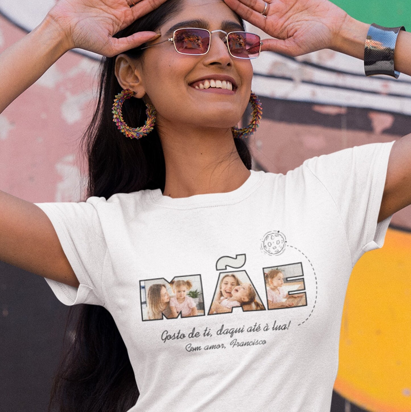 T-shirt "Gosto de ti daqui até à lua"
