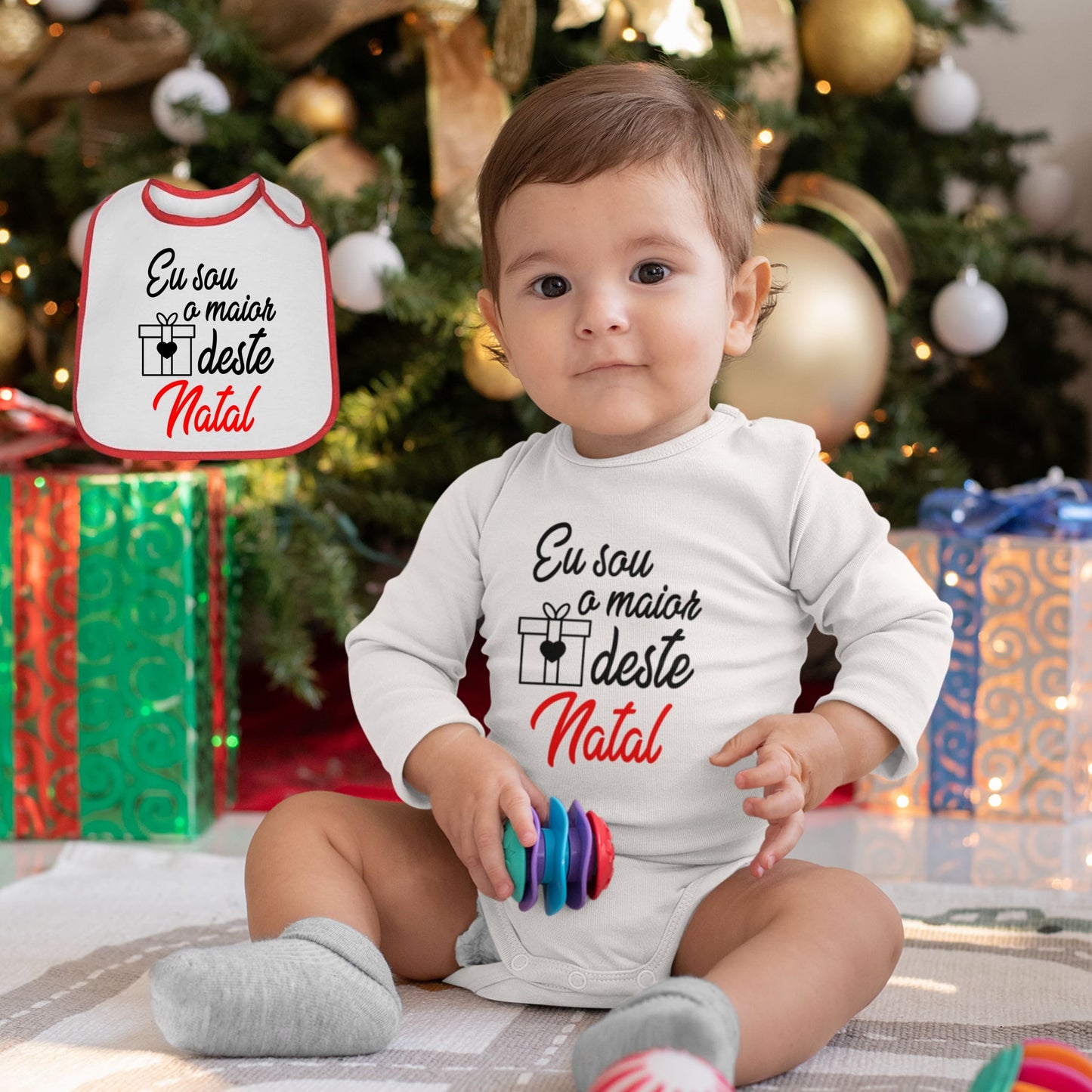 Body e/ou Babete "Eu sou o maior presente deste Natal"