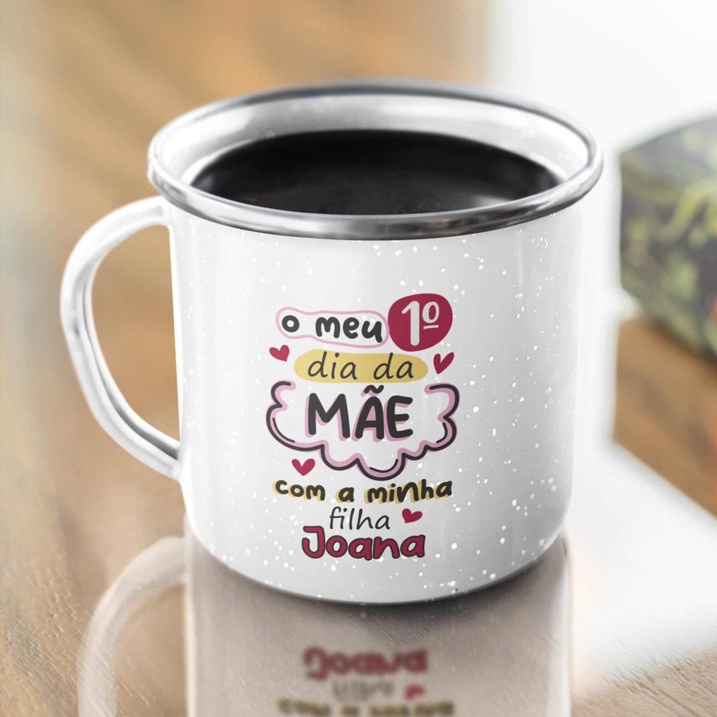 Caneca de Esmalte "O meu 1º dia da Mãe"