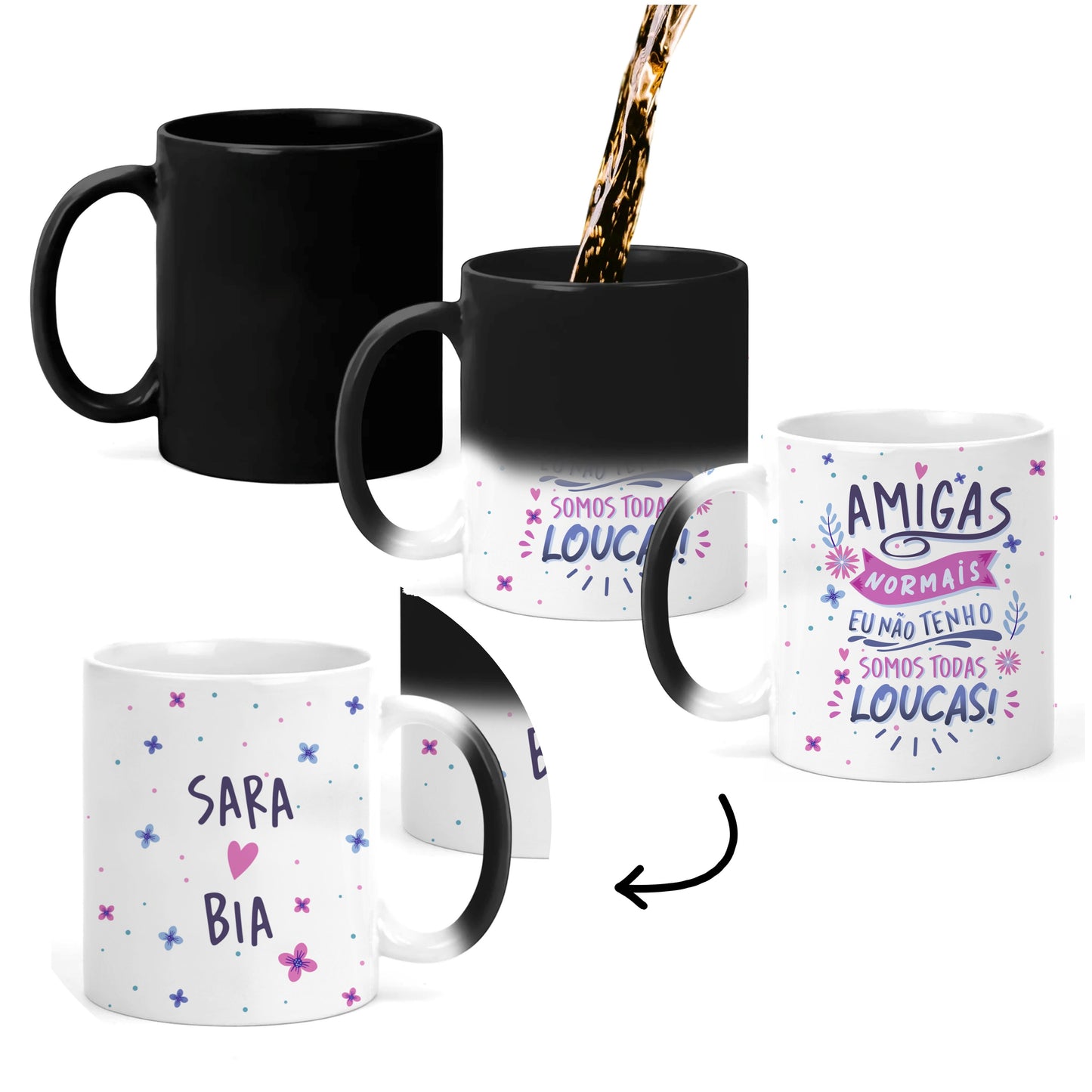 Caneca mágica "Amigas loucas"