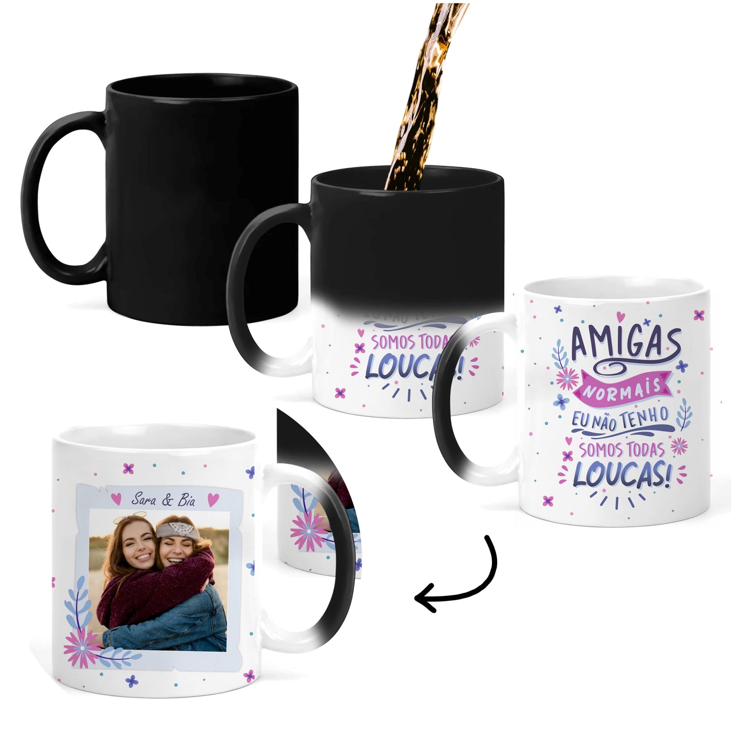 Caneca mágica "Amigas loucas"