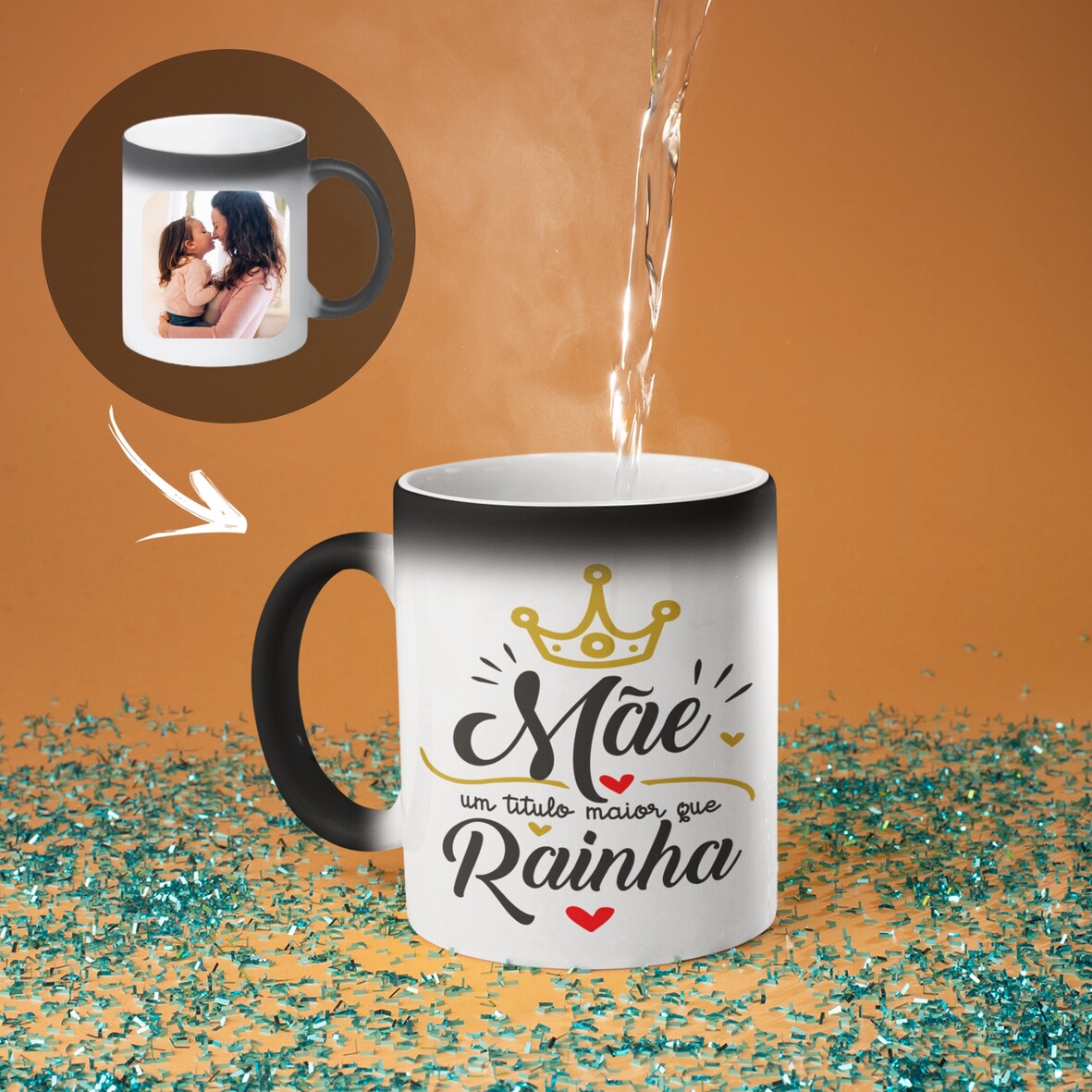 Caneca Mágica "Mãe um título maior que rainha"