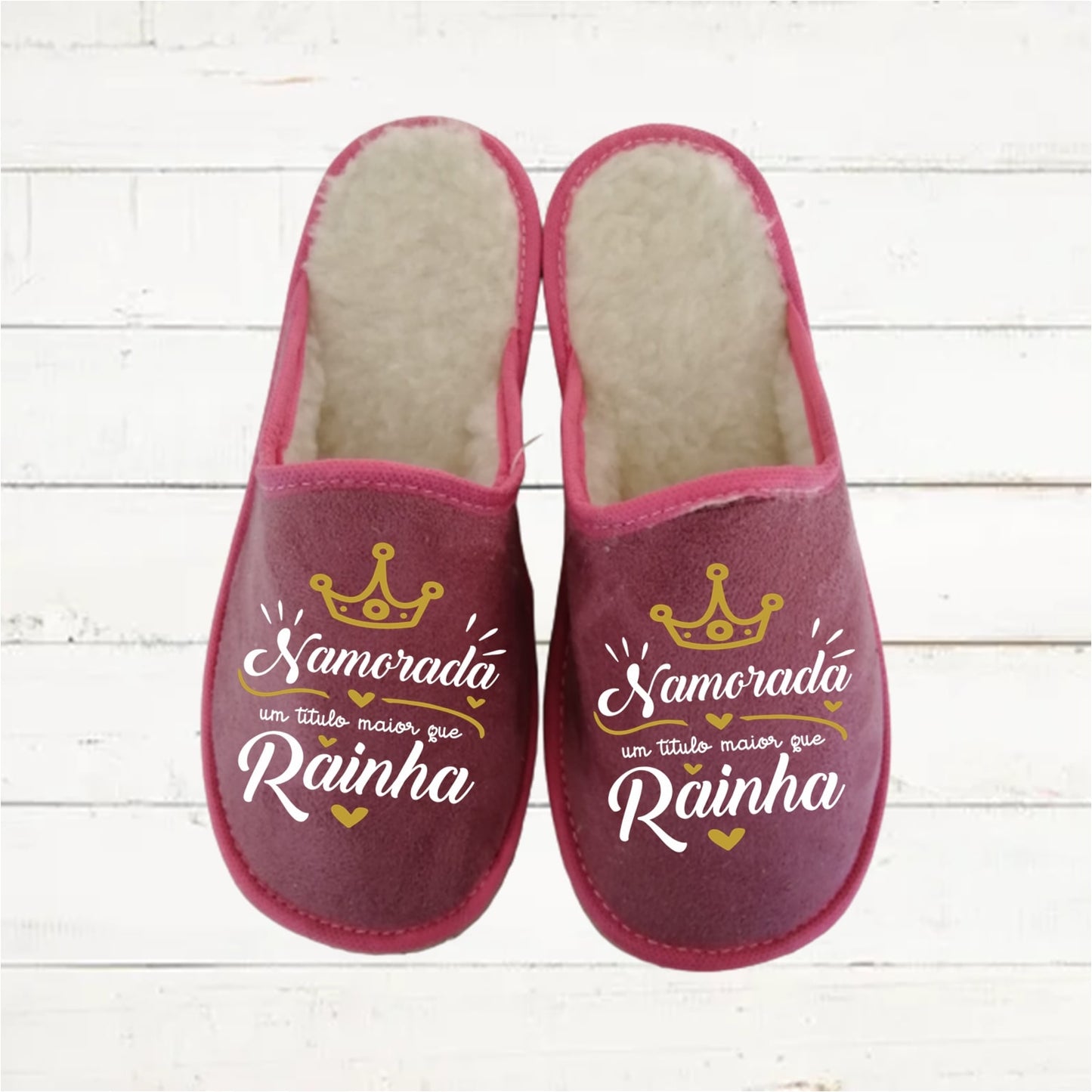 Chinelos "Namorada / Namorada um título maior que Rainha / Rei"