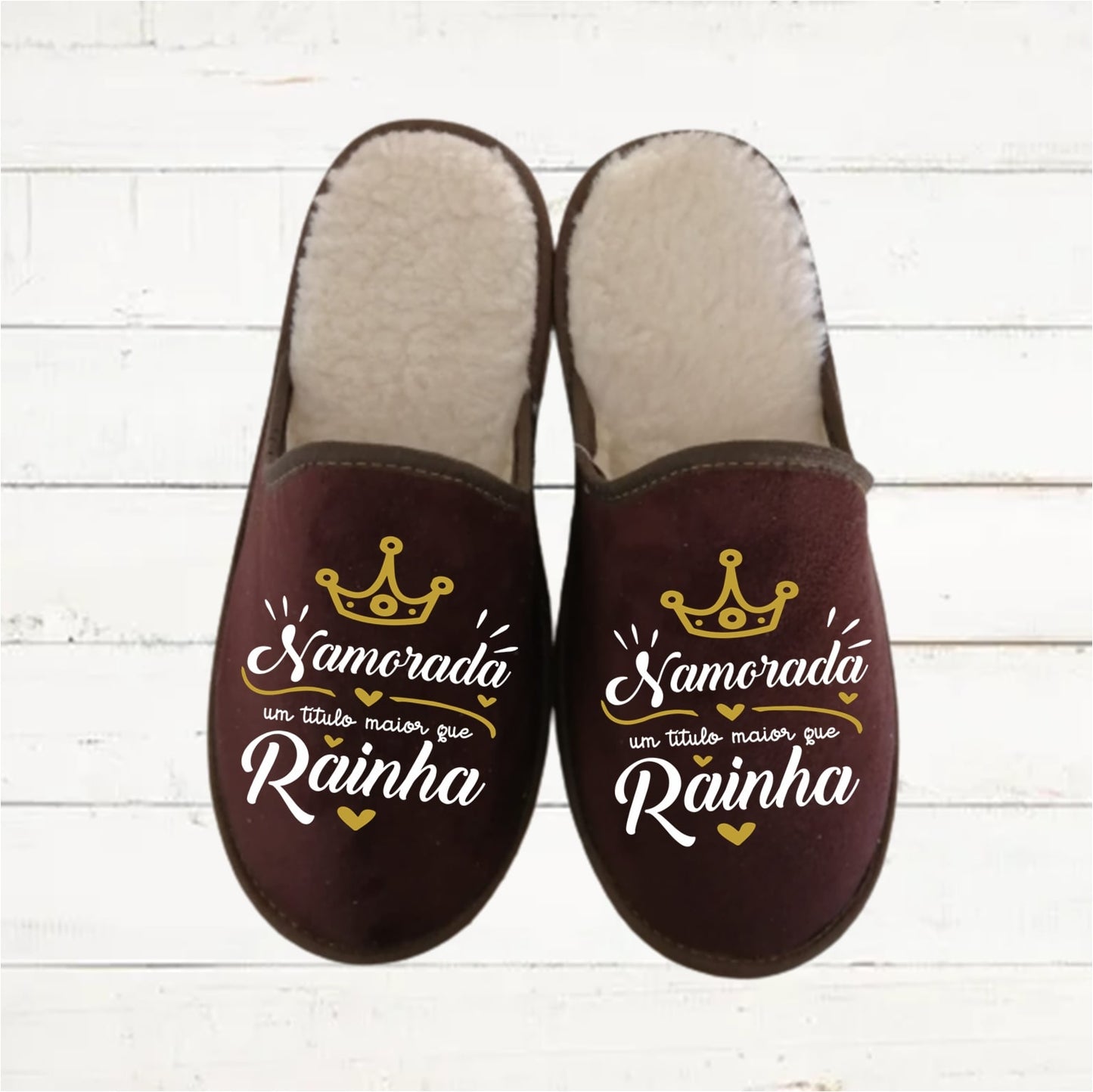 Chinelos "Namorada / Namorada um título maior que Rainha / Rei"