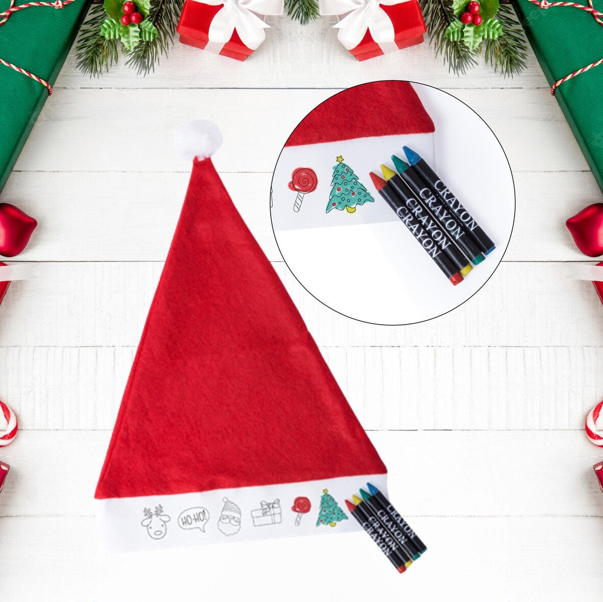 Gorro de Natal para Colorir