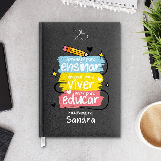 Agenda Diária 2025 Essencial "Ensinar-Viver-Educar"