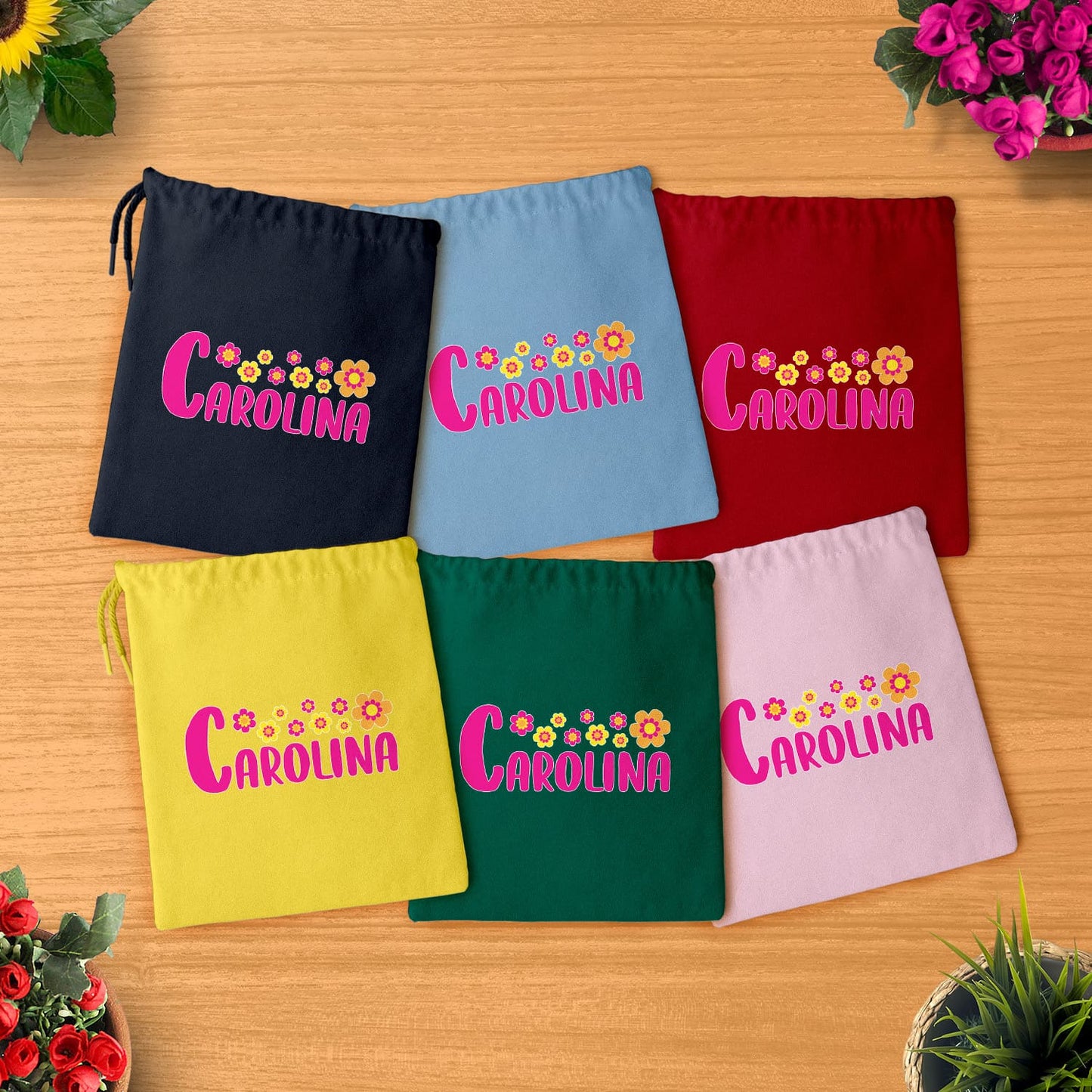 Saco Multiusos "Nome Flores 🌸"